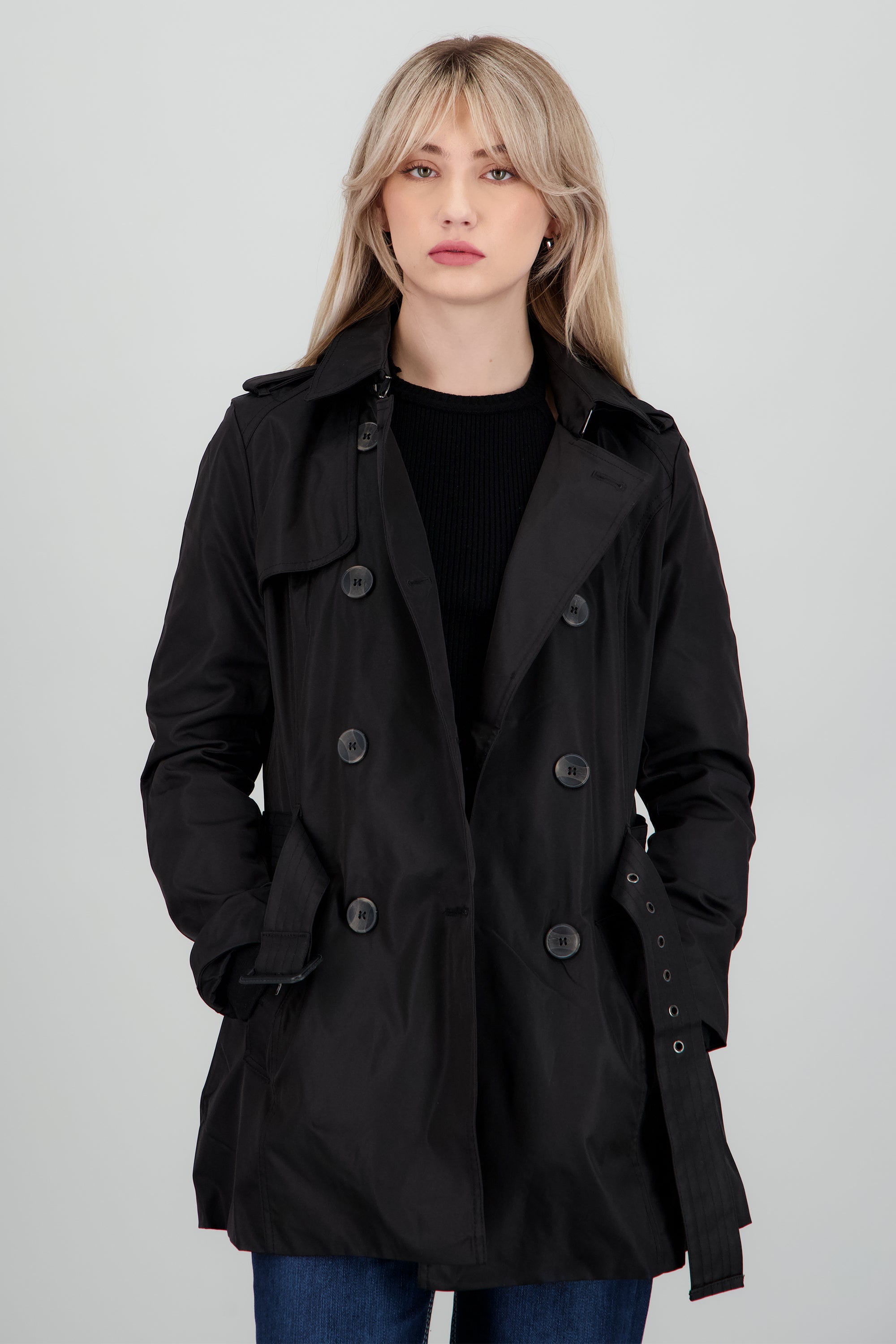 Belted Short Trench Coat