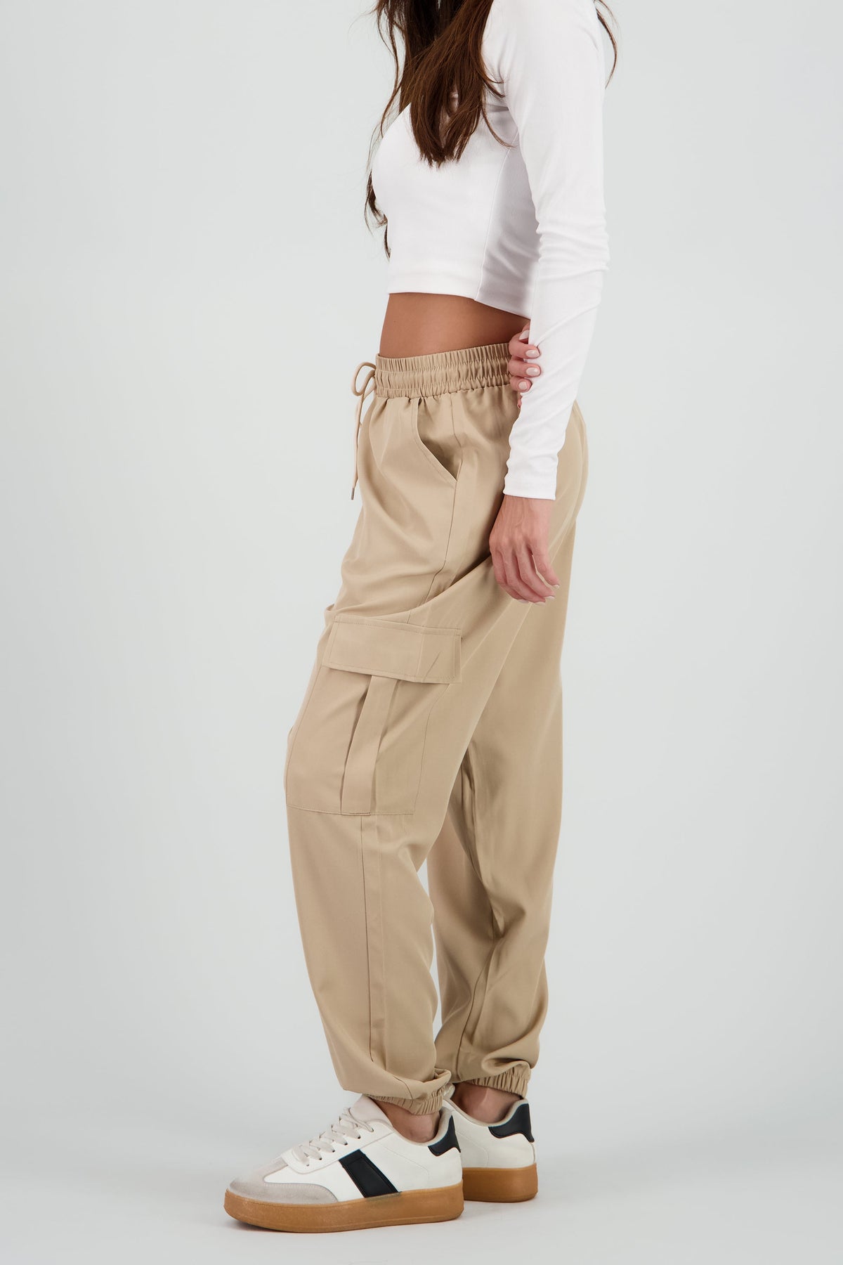 Solid Cargo Pants with Pockets