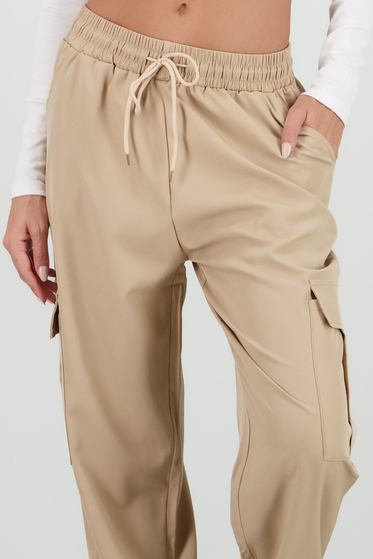 Solid Cargo Pants with Pockets
