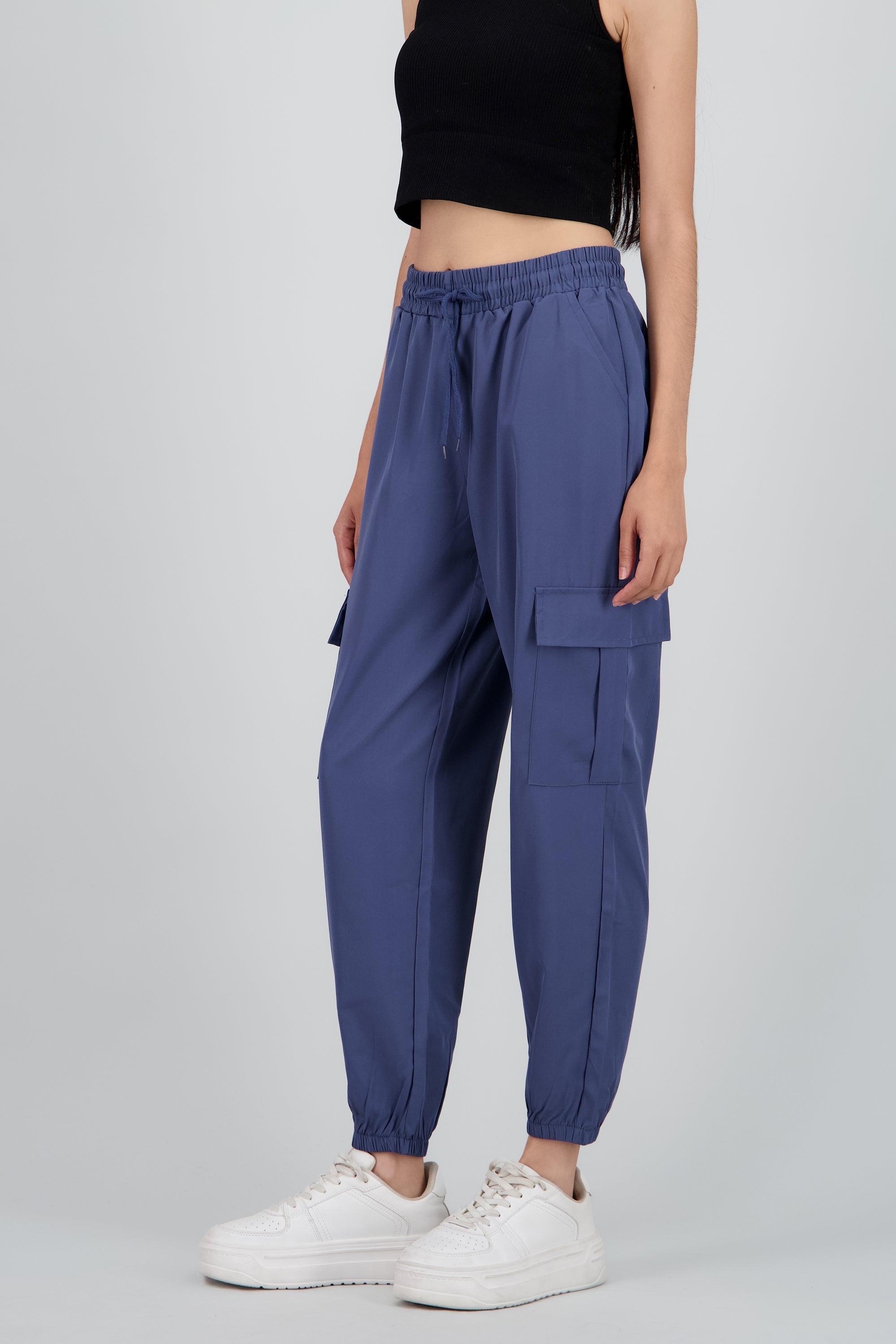 Solid Cargo Pants with Pockets