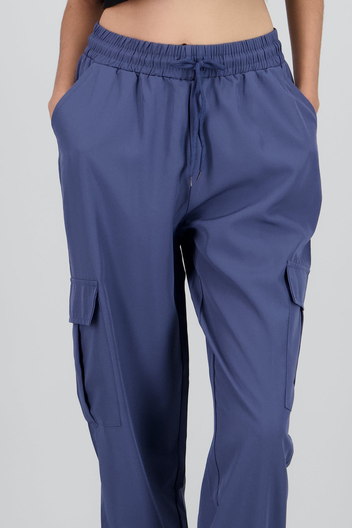 Solid Cargo Pants with Pockets