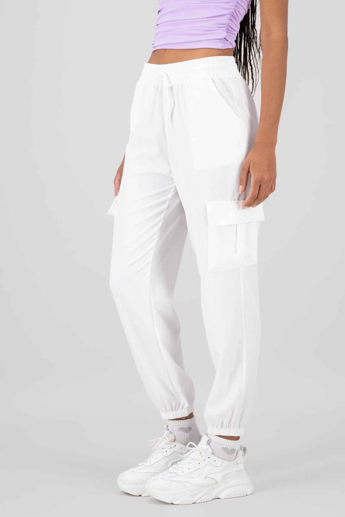 Solid Cargo Pants with Pockets