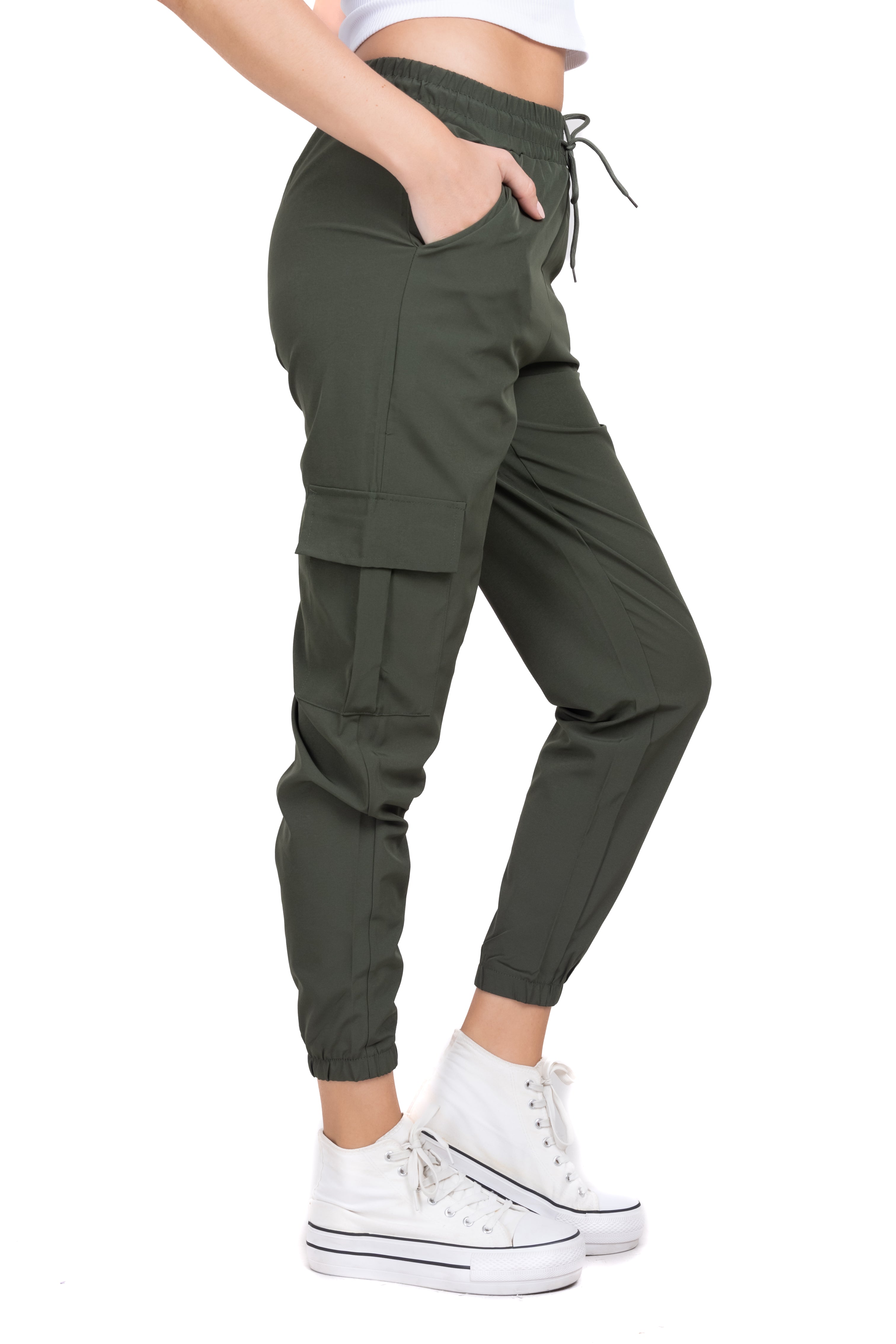 Solid Cargo Pants with Pockets