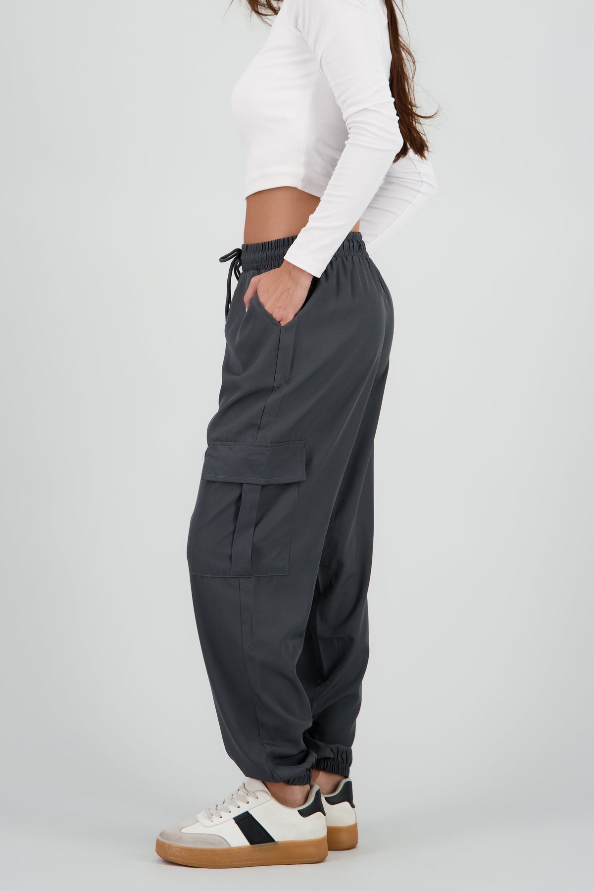 Solid Cargo Pants with Pockets
