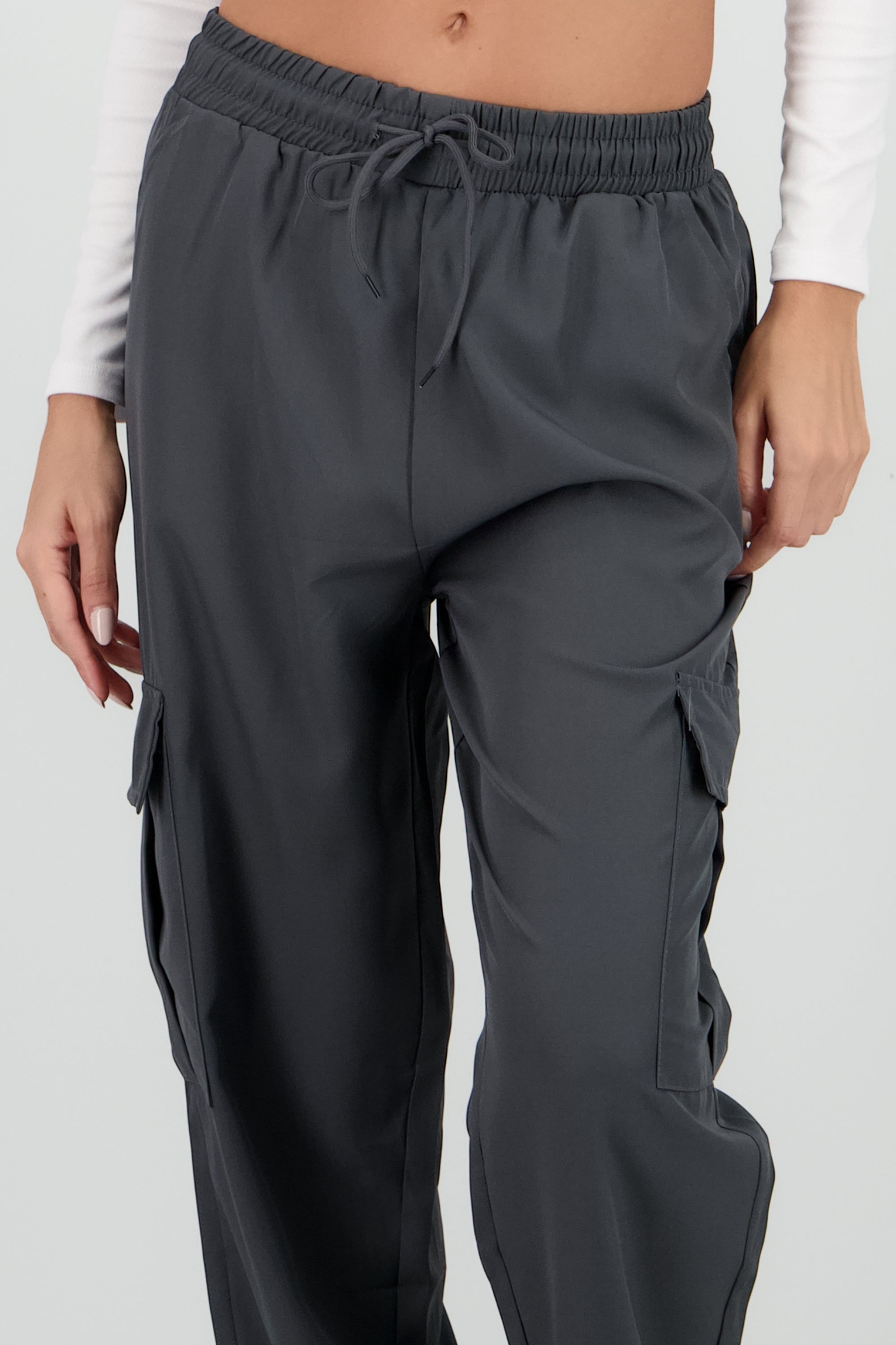 Solid Cargo Pants with Pockets