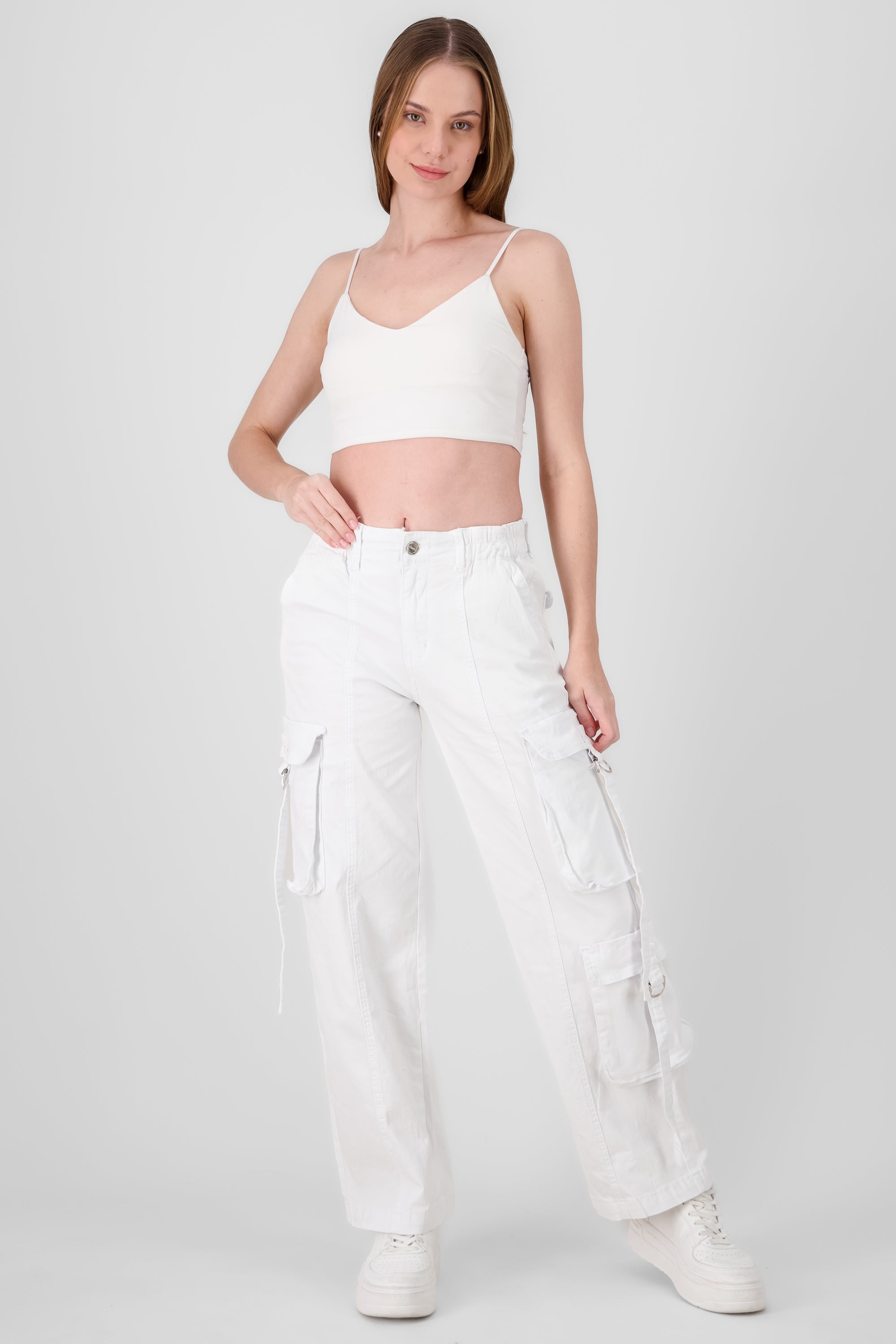 Pleated Straight Leg Cargo Pants main image 0