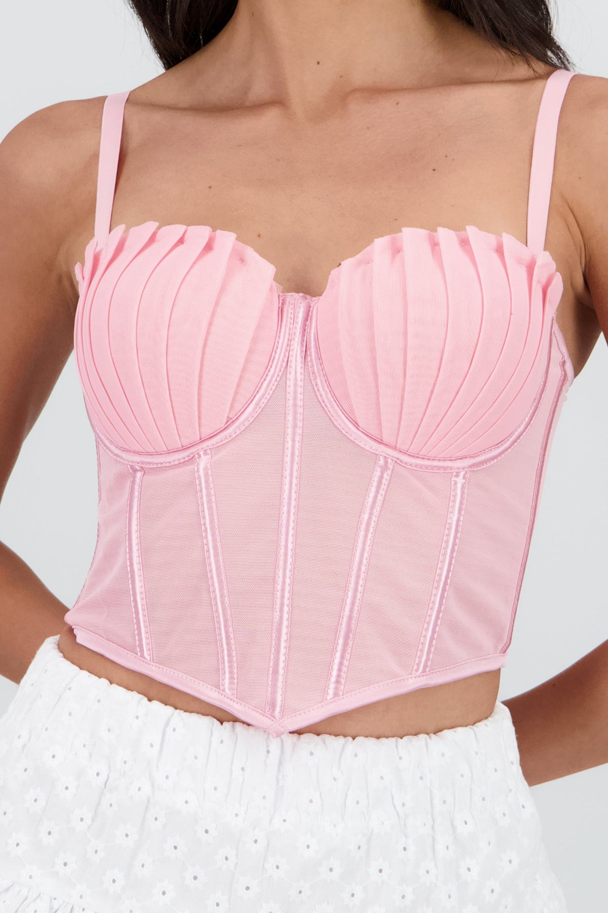 Corset with Pleated Cups