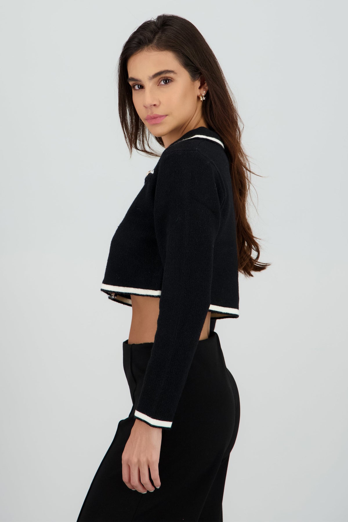 Contrast Crop Sweater