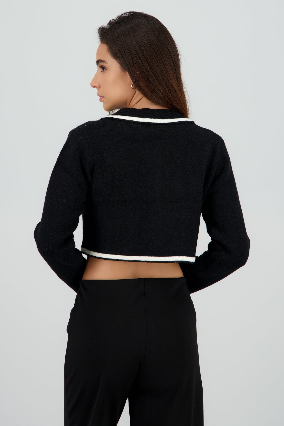 Contrast Crop Sweater