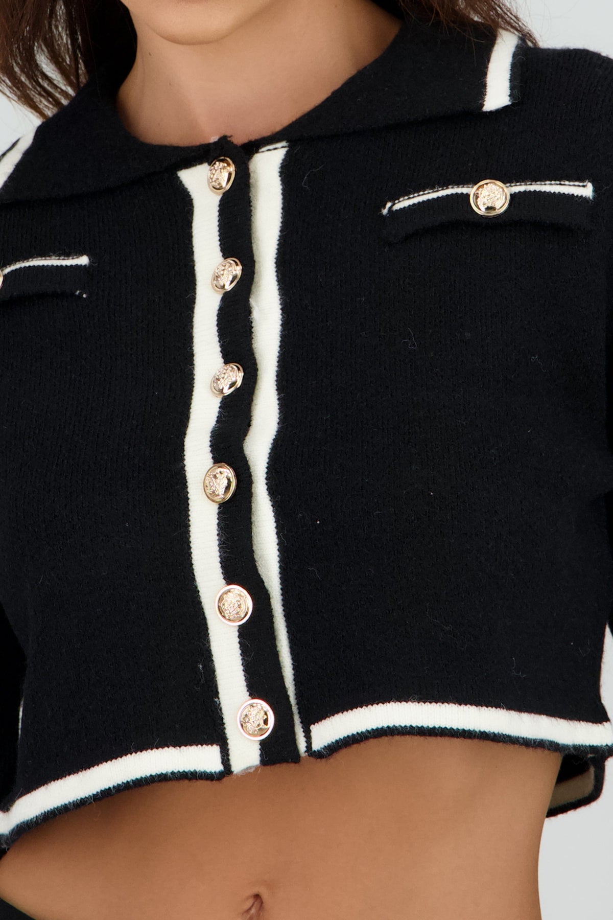 Contrast Crop Sweater