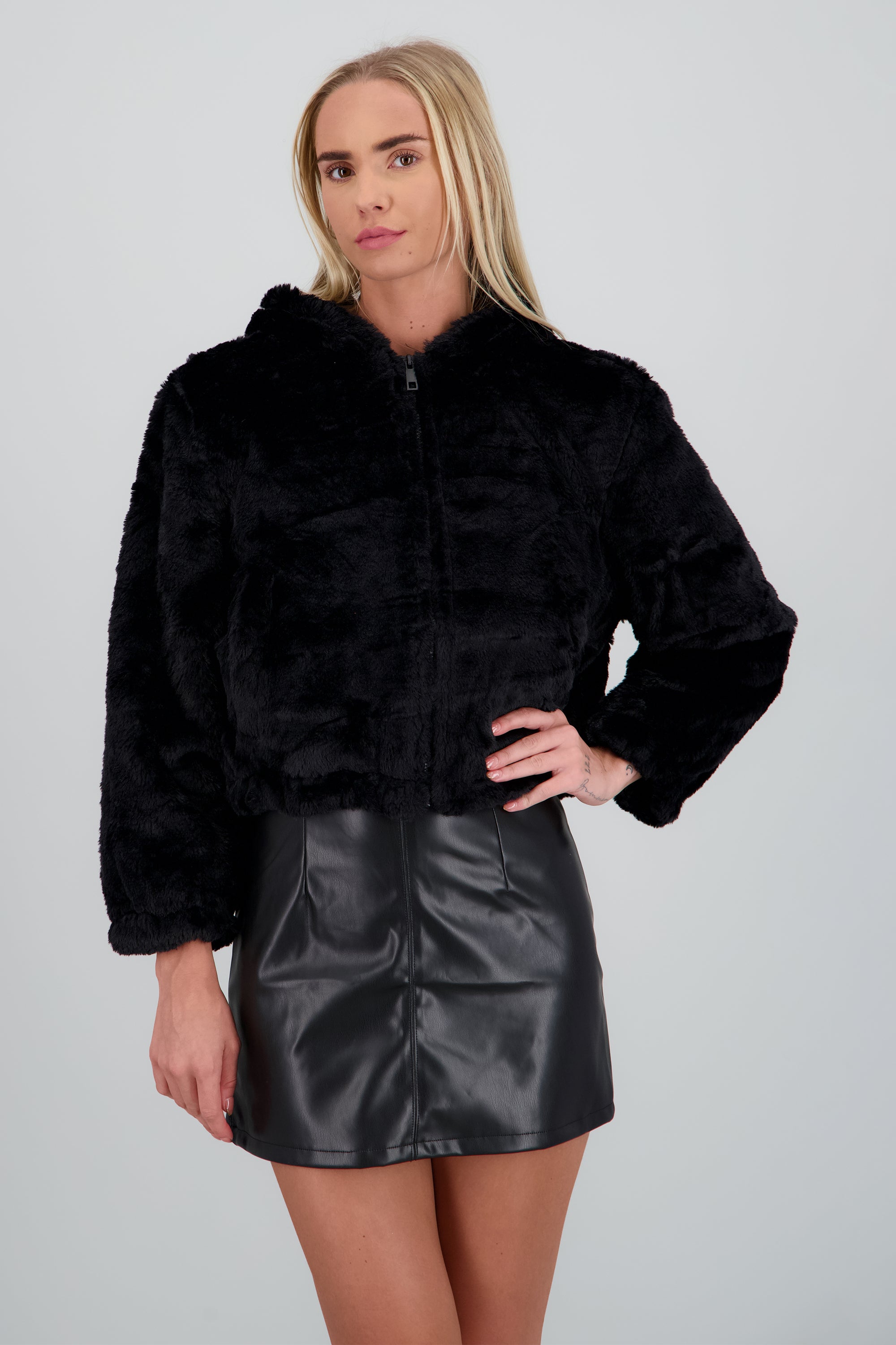 Cropped Furry Jacket