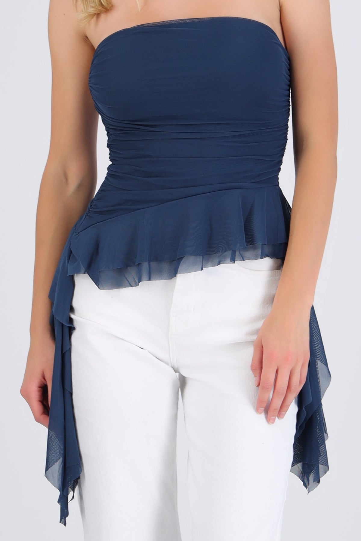 Draped Strapless Top