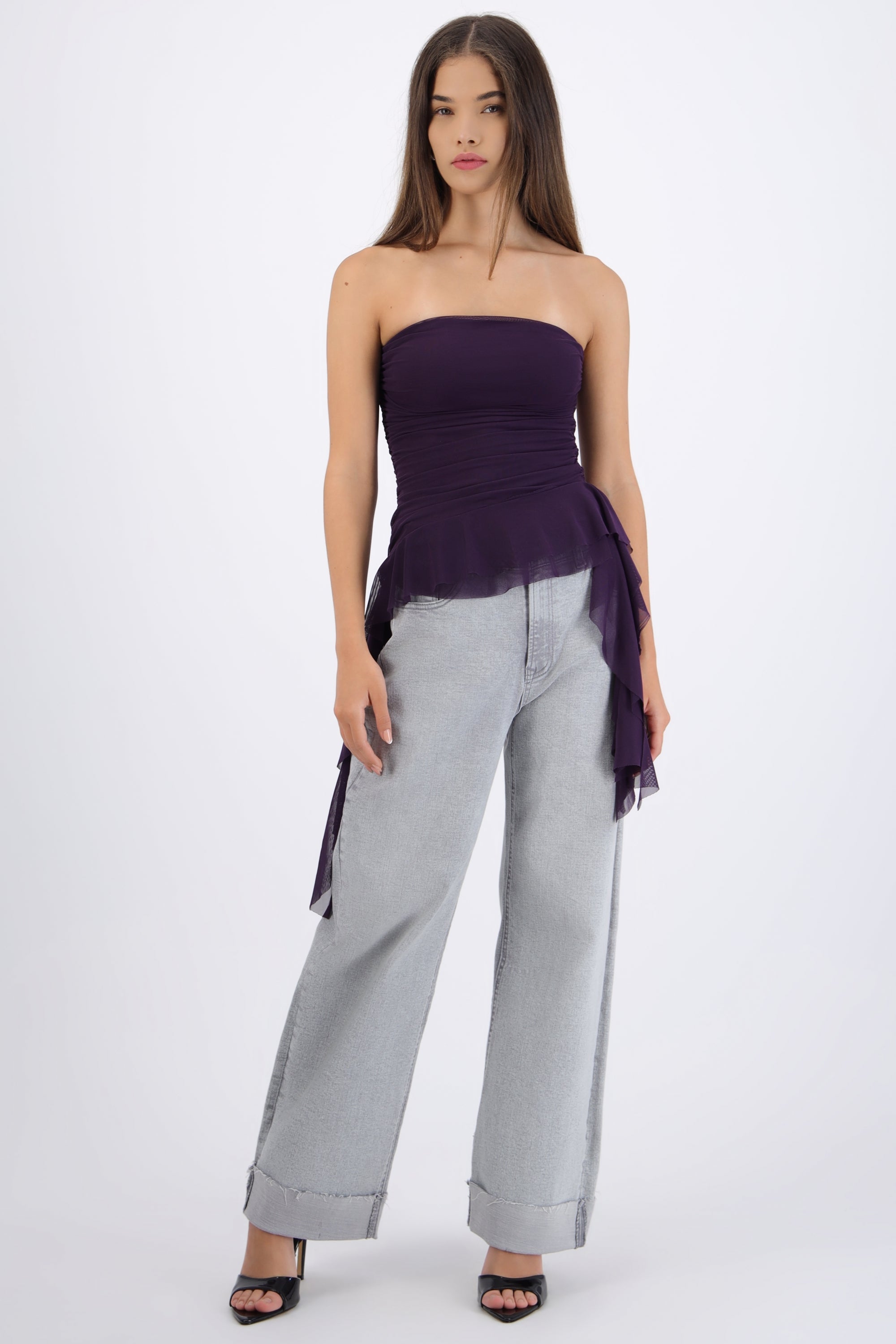 Draped Strapless Top