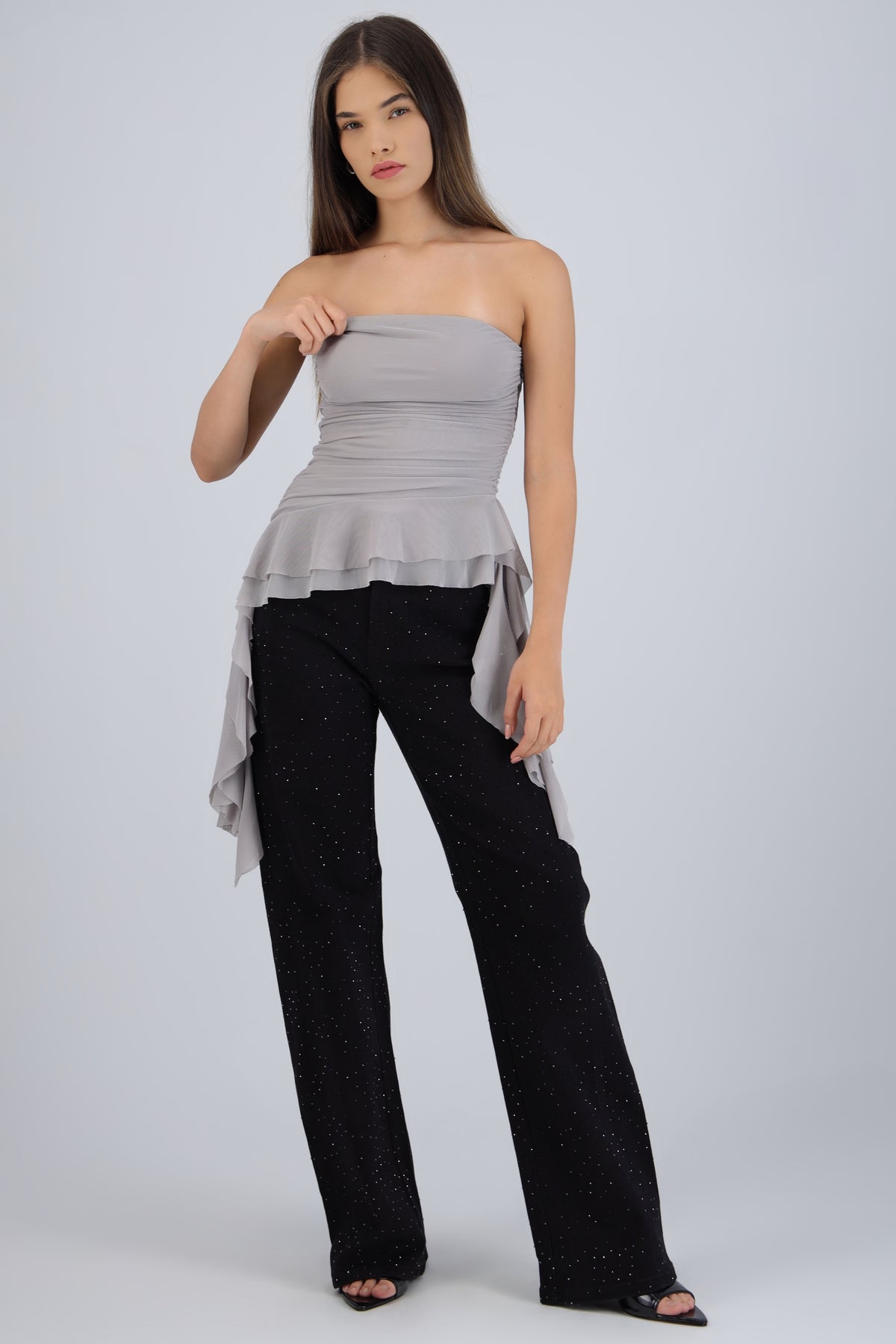 Draped Strapless Top