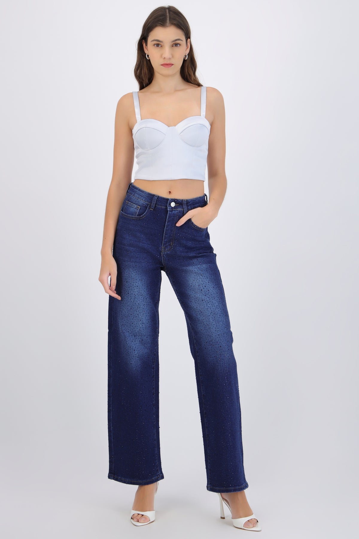 Shiny Straight Jeans