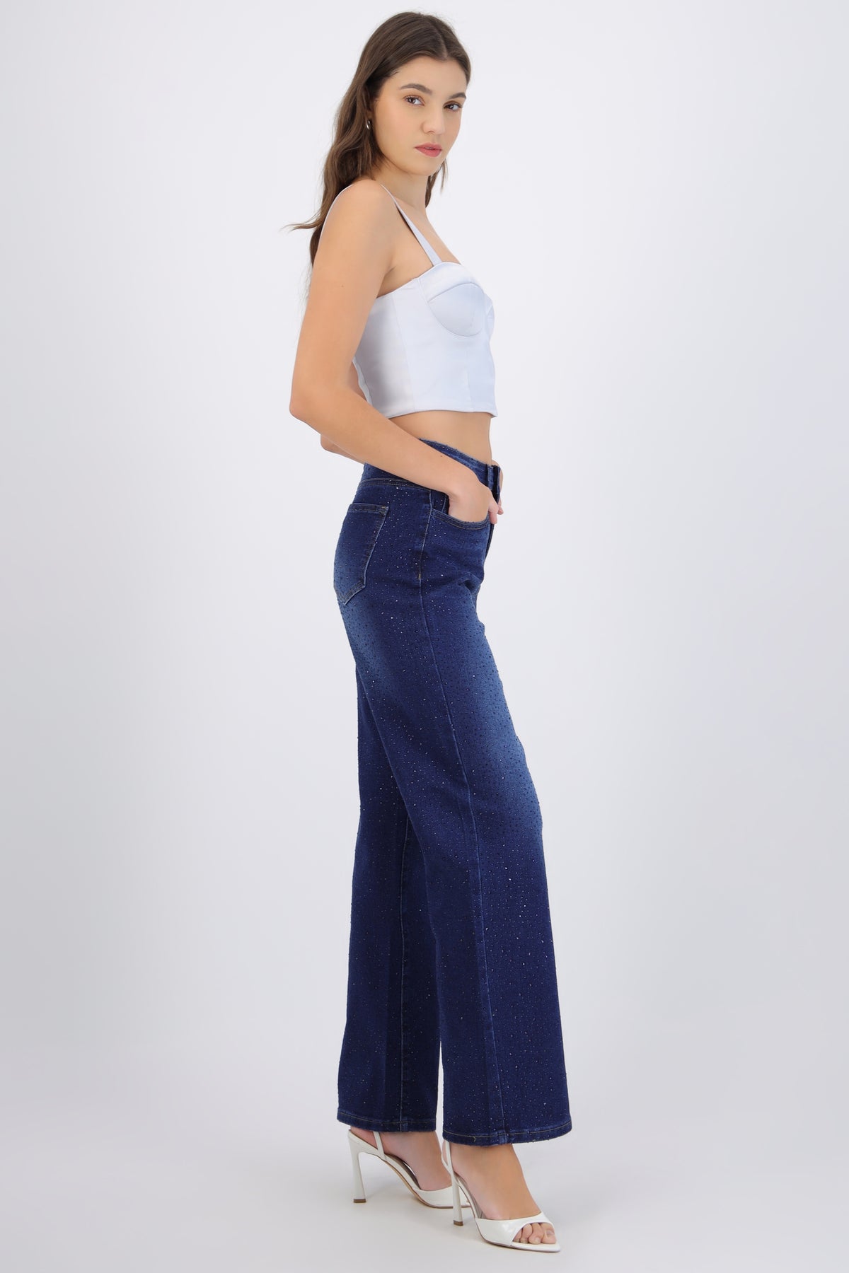 Shiny Straight Jeans