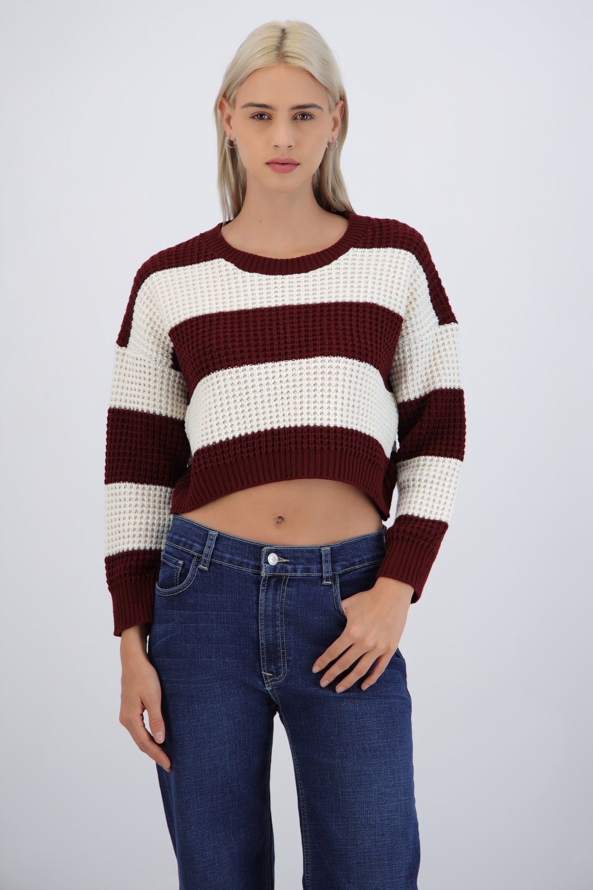Sueter tejido ancho lineas