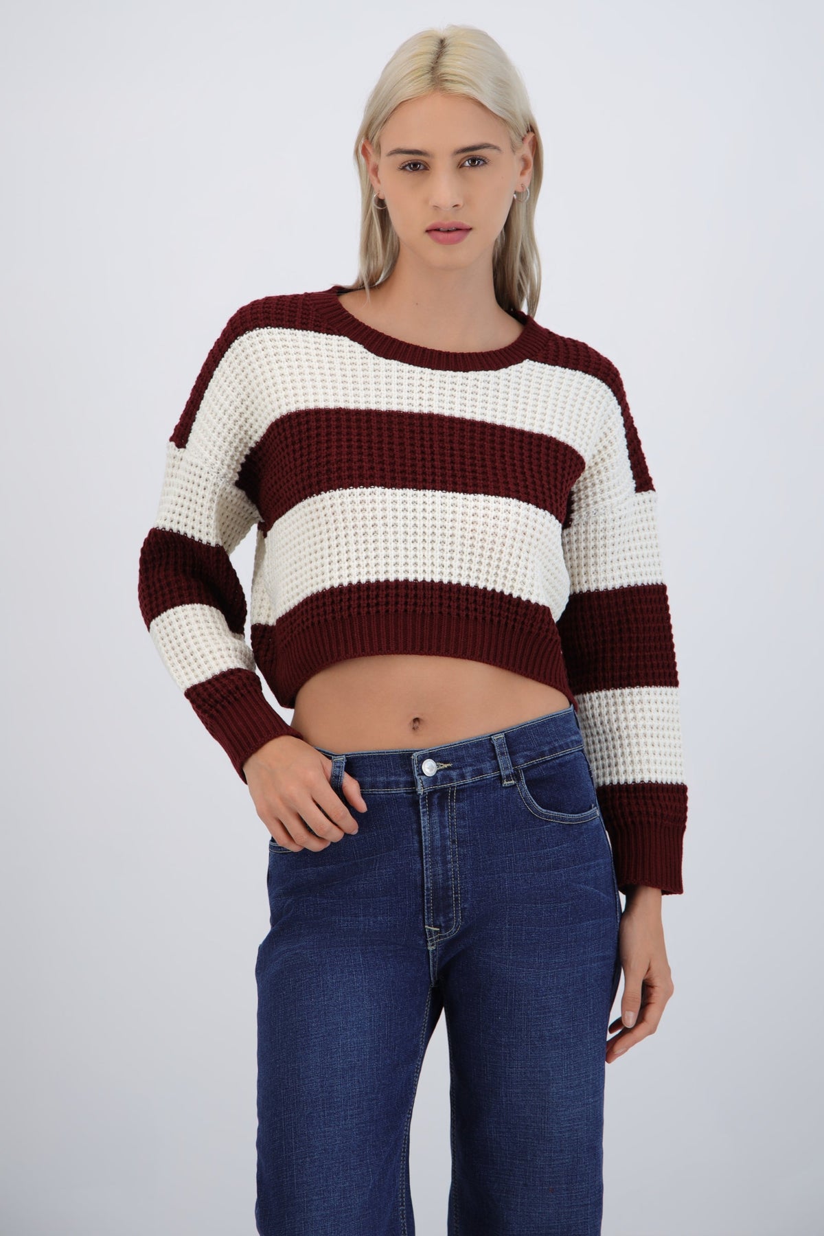 Sueter tejido ancho lineas
