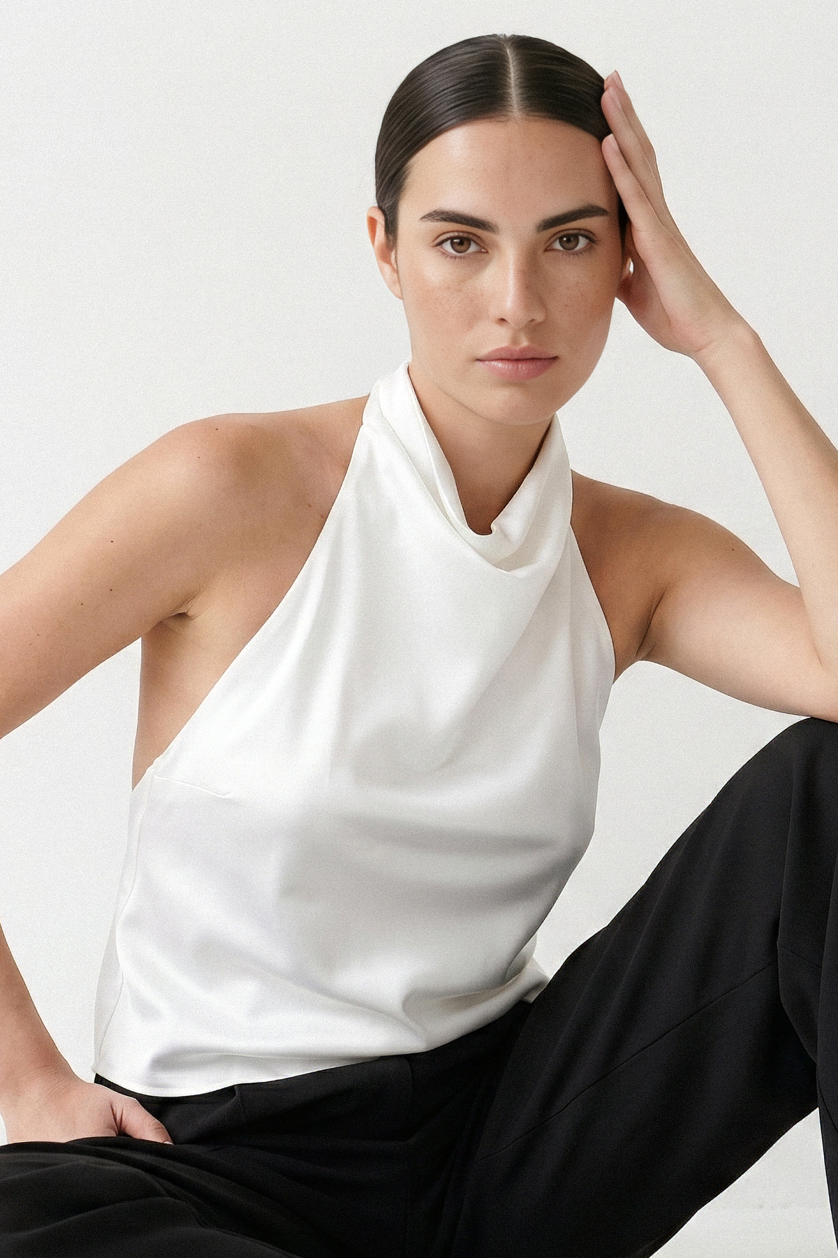 High Neck Satin Top