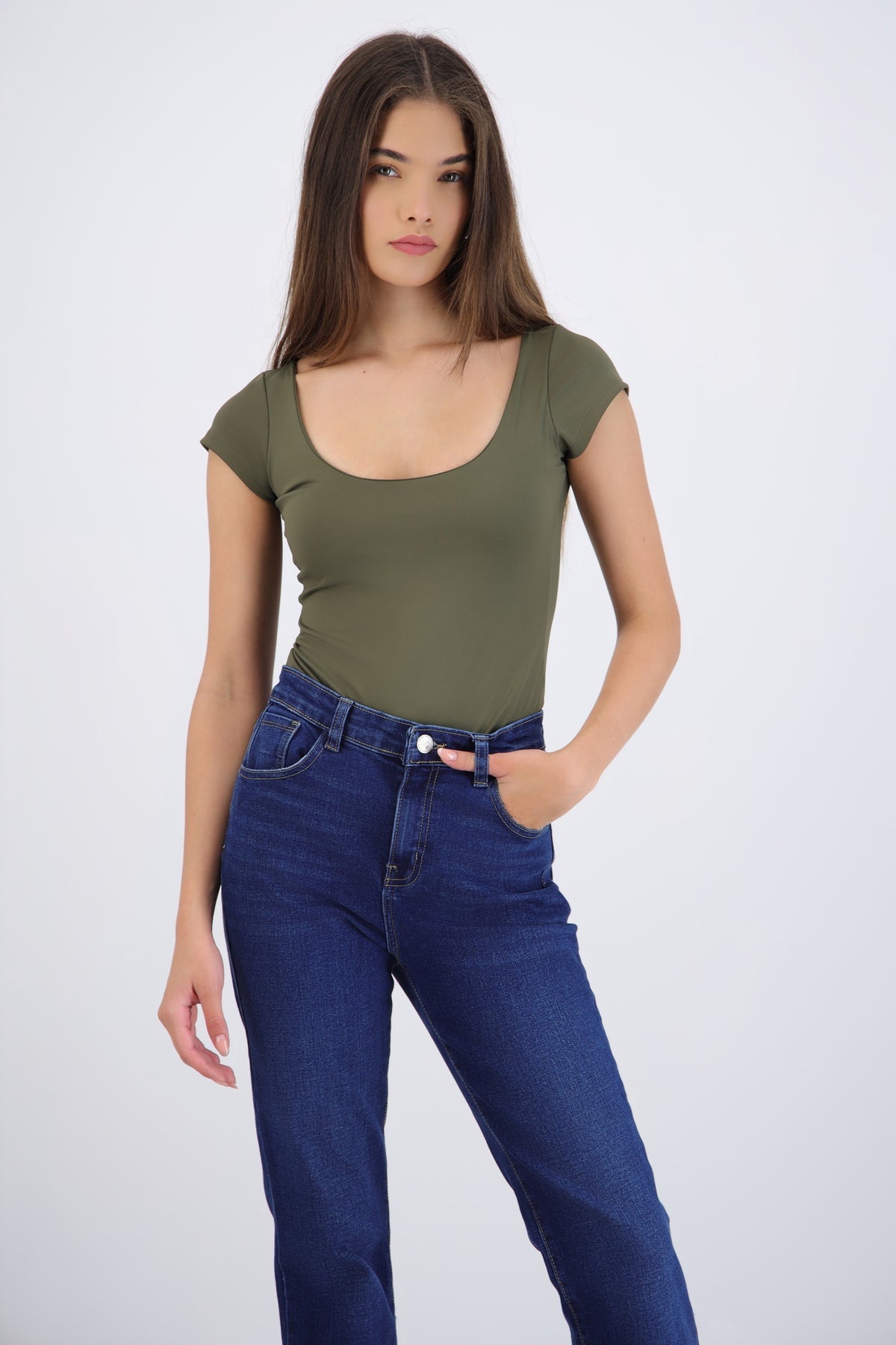 Round Neck Short Sleeve Bodysuit