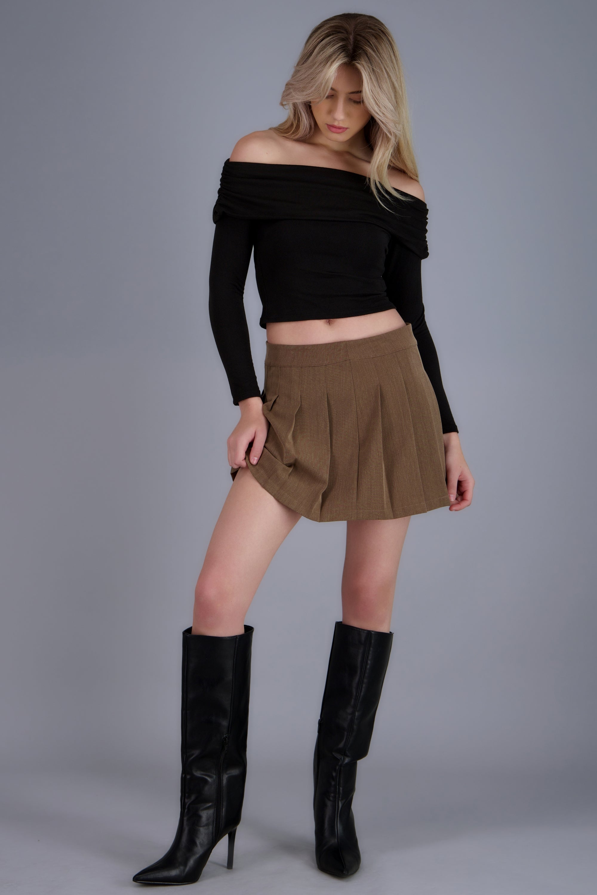 Pleated Mini Skirt