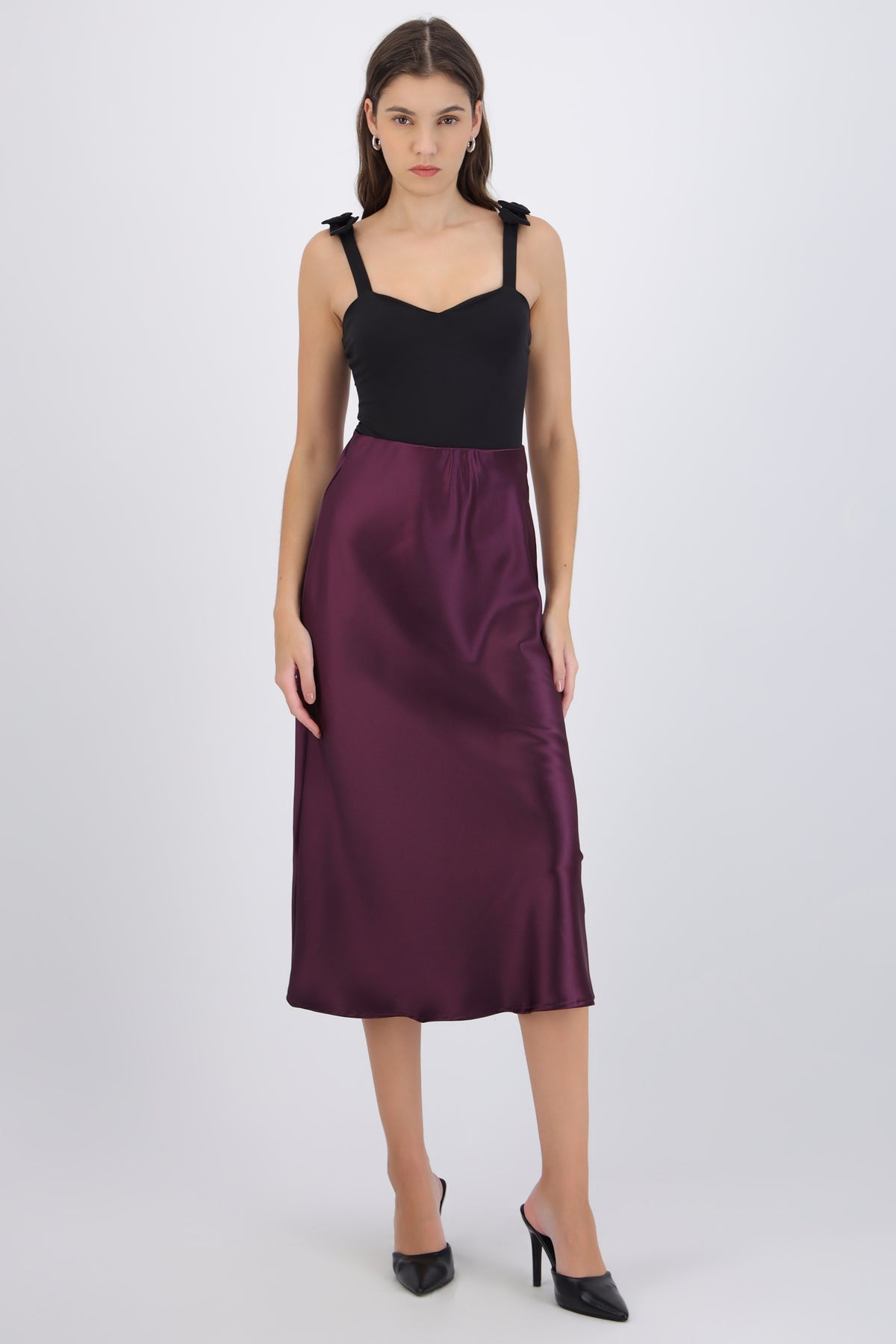 Satin Midi Skirt