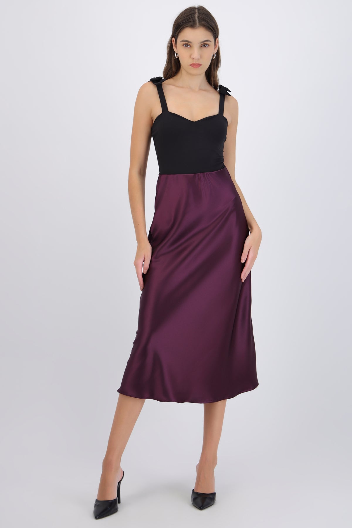 Satin Midi Skirt