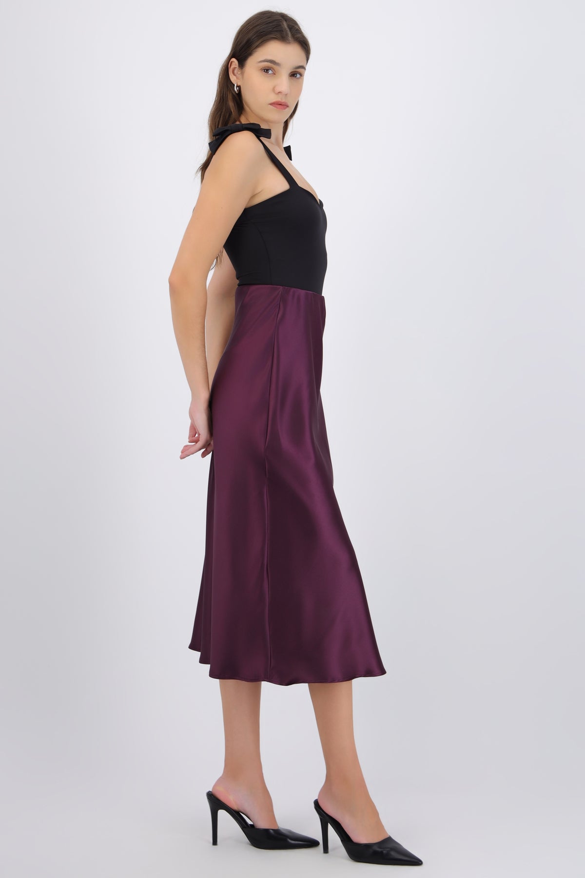Satin Midi Skirt