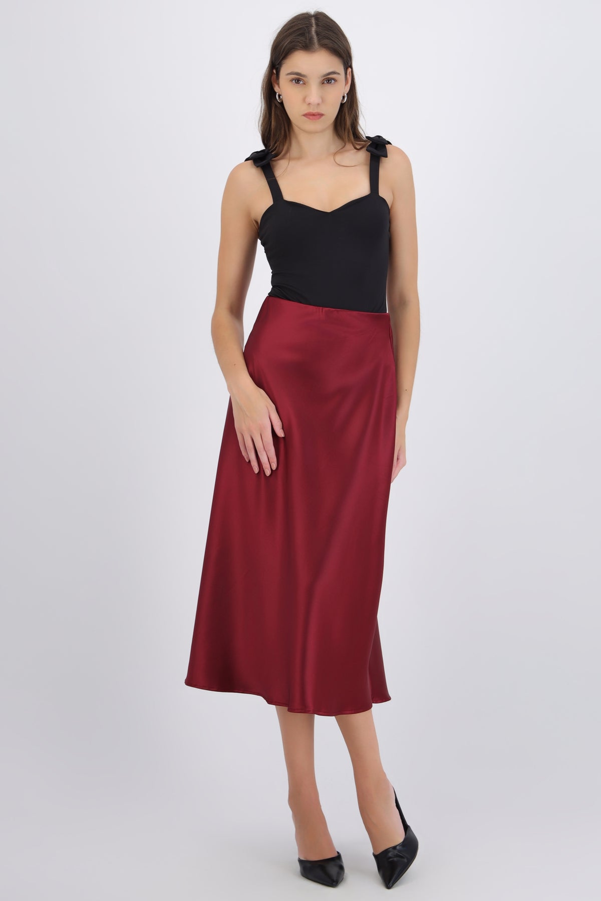 Satin Midi Skirt