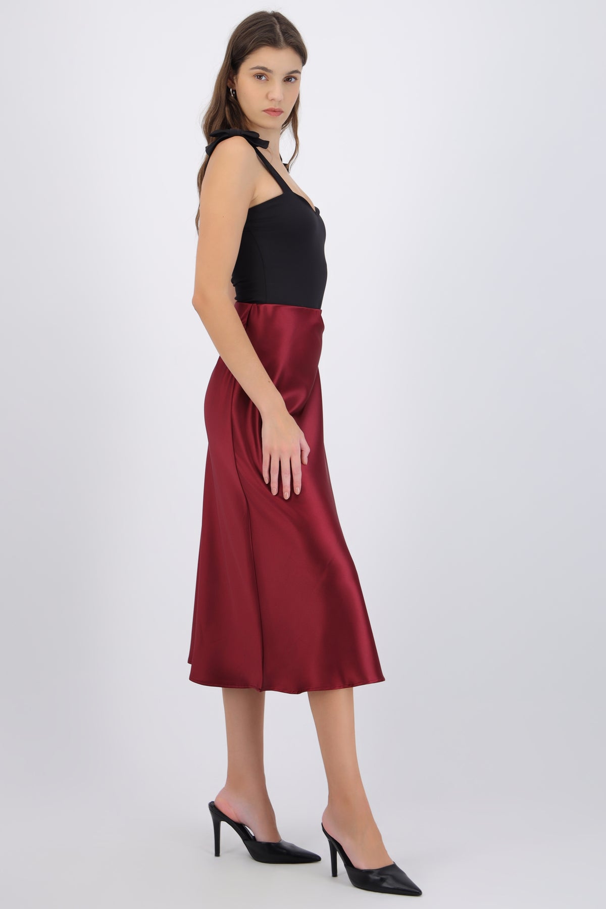 Satin Midi Skirt