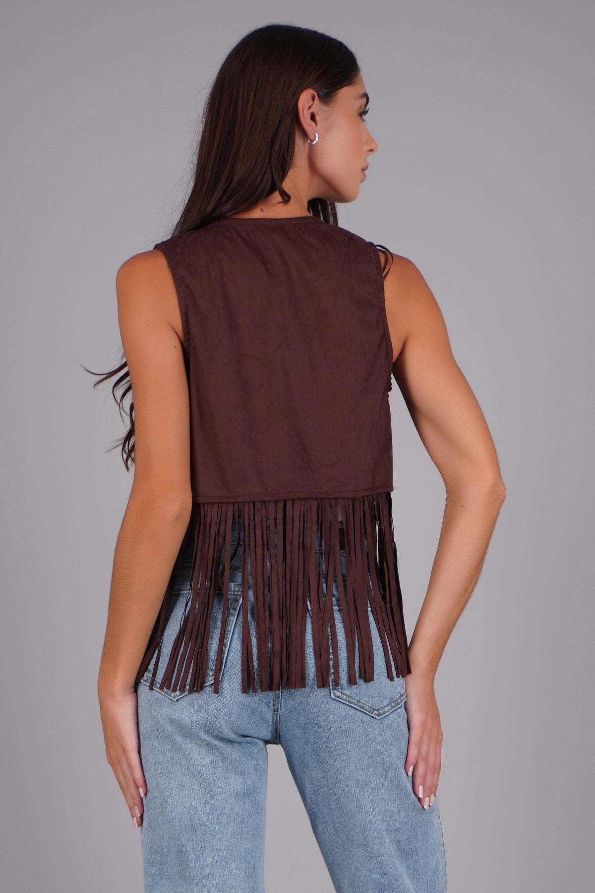 Fringe Vest with Studs