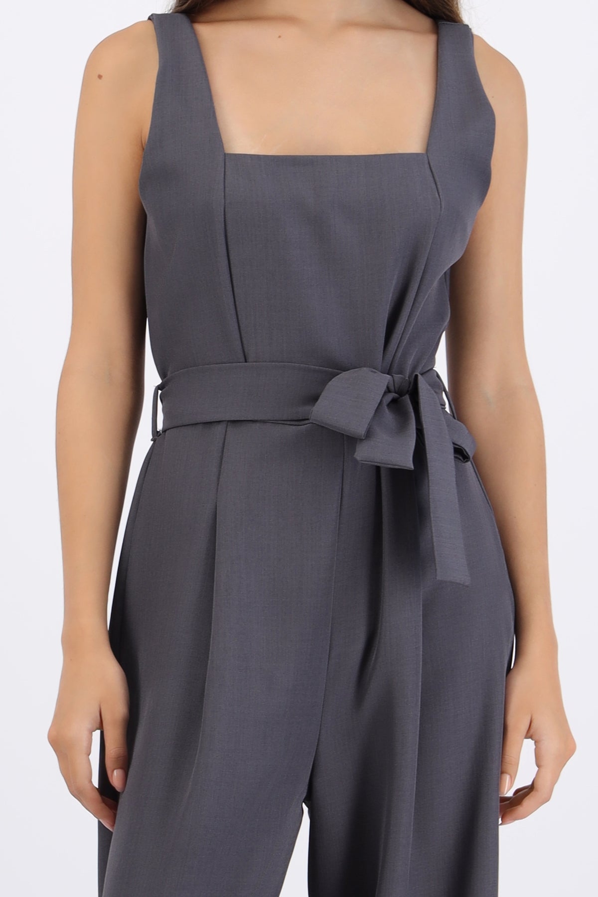 Belted Jumpsuit with Straps