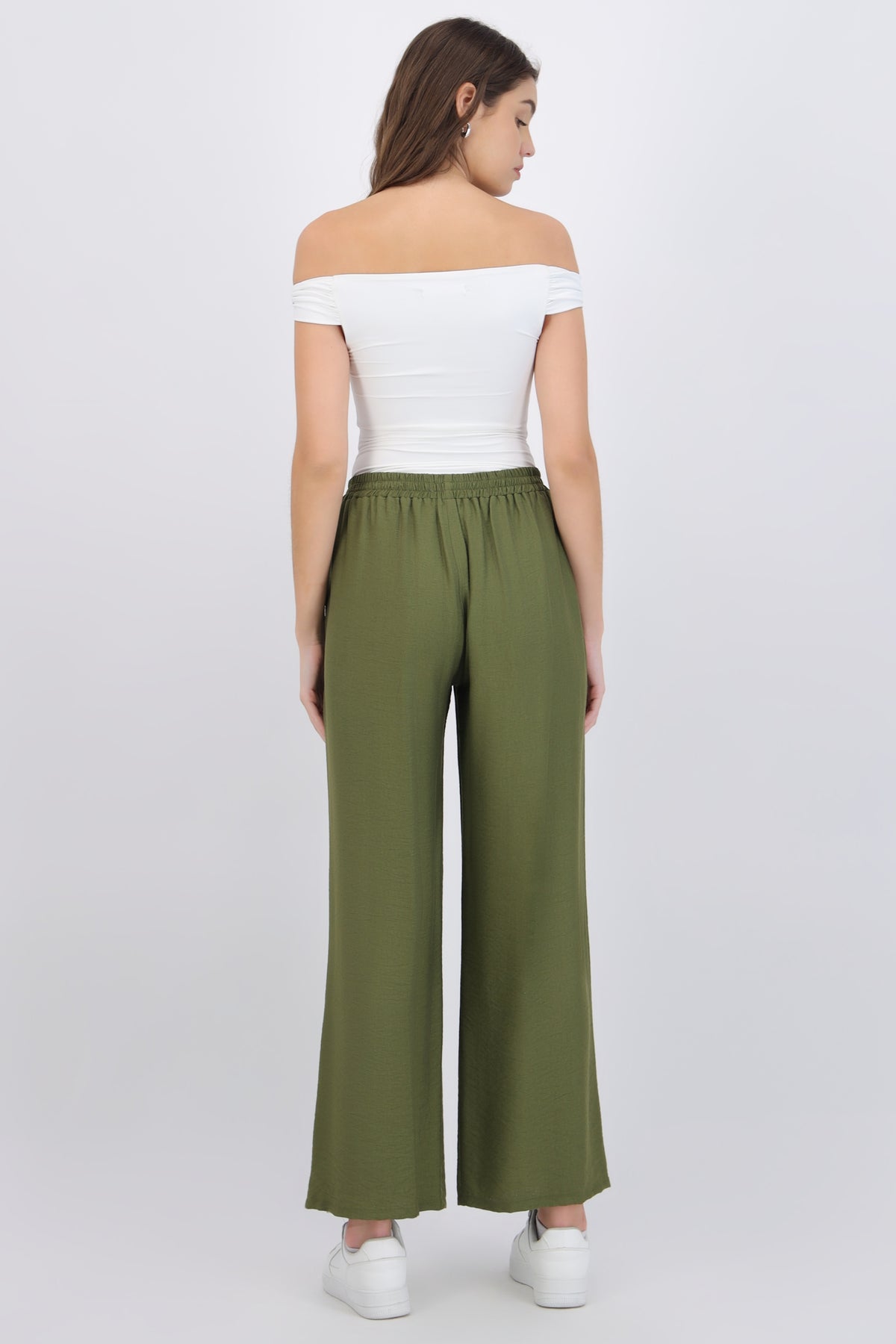 Wide Leg Pants with Elastic
