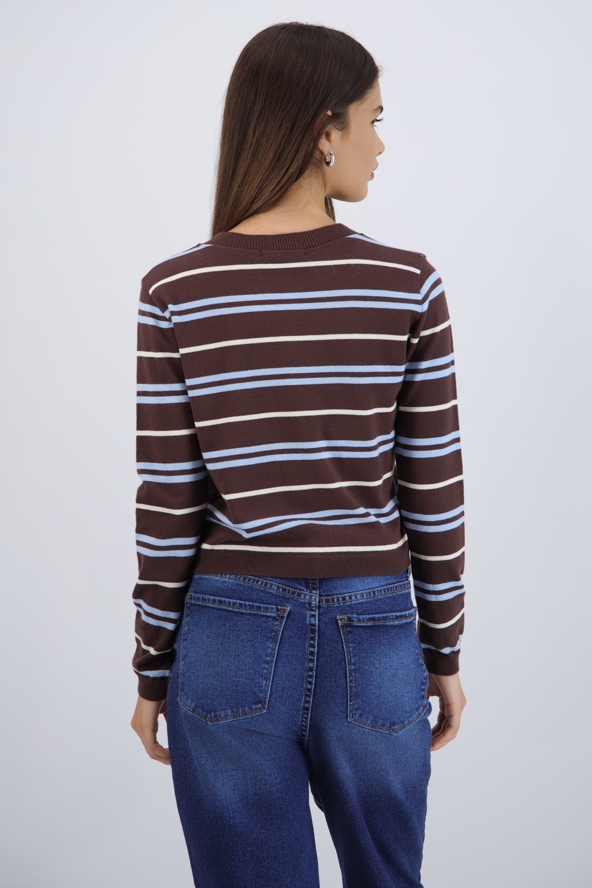 Lightweight Cardigan with Stripes