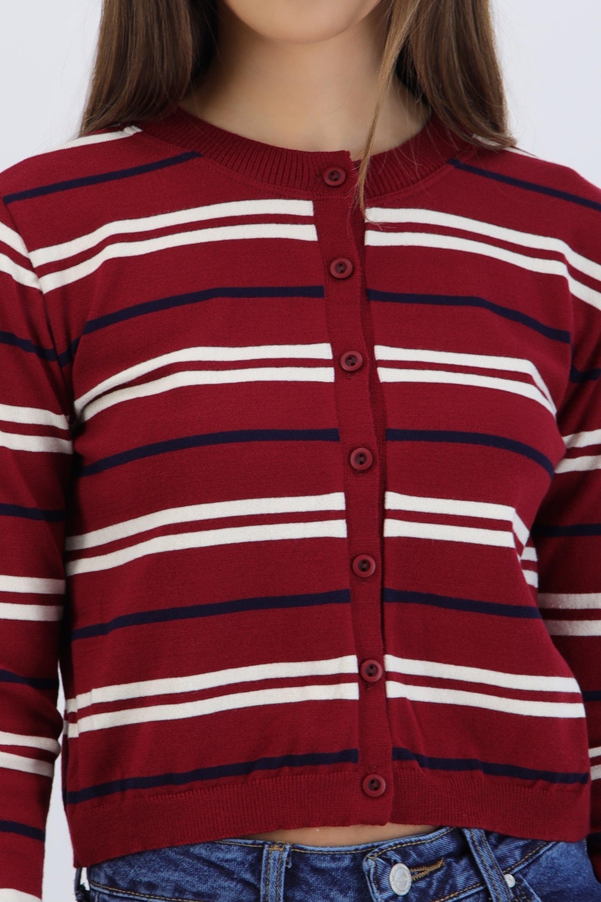 Lightweight Cardigan with Stripes