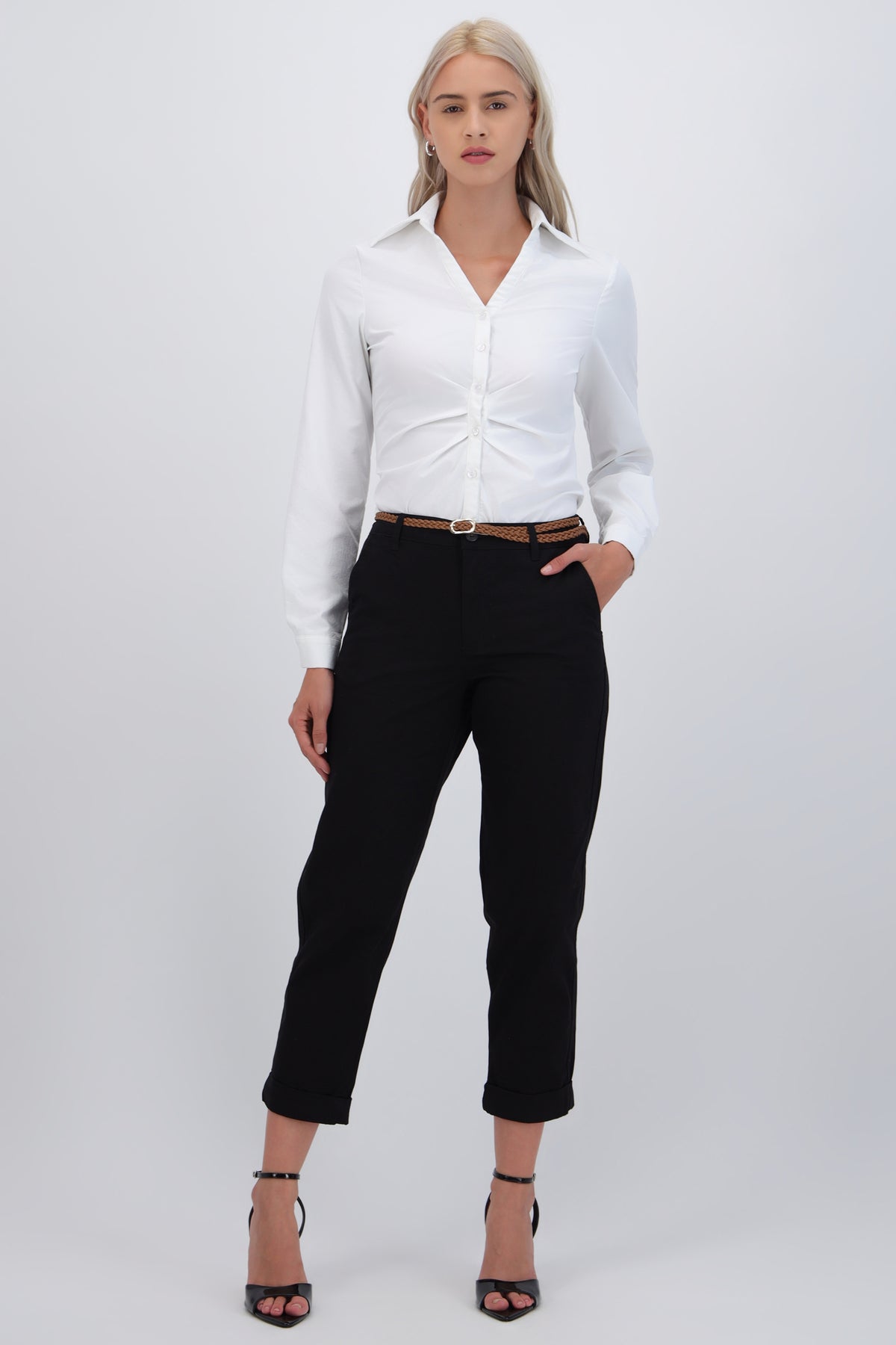 Chino Pants with Woven Belt