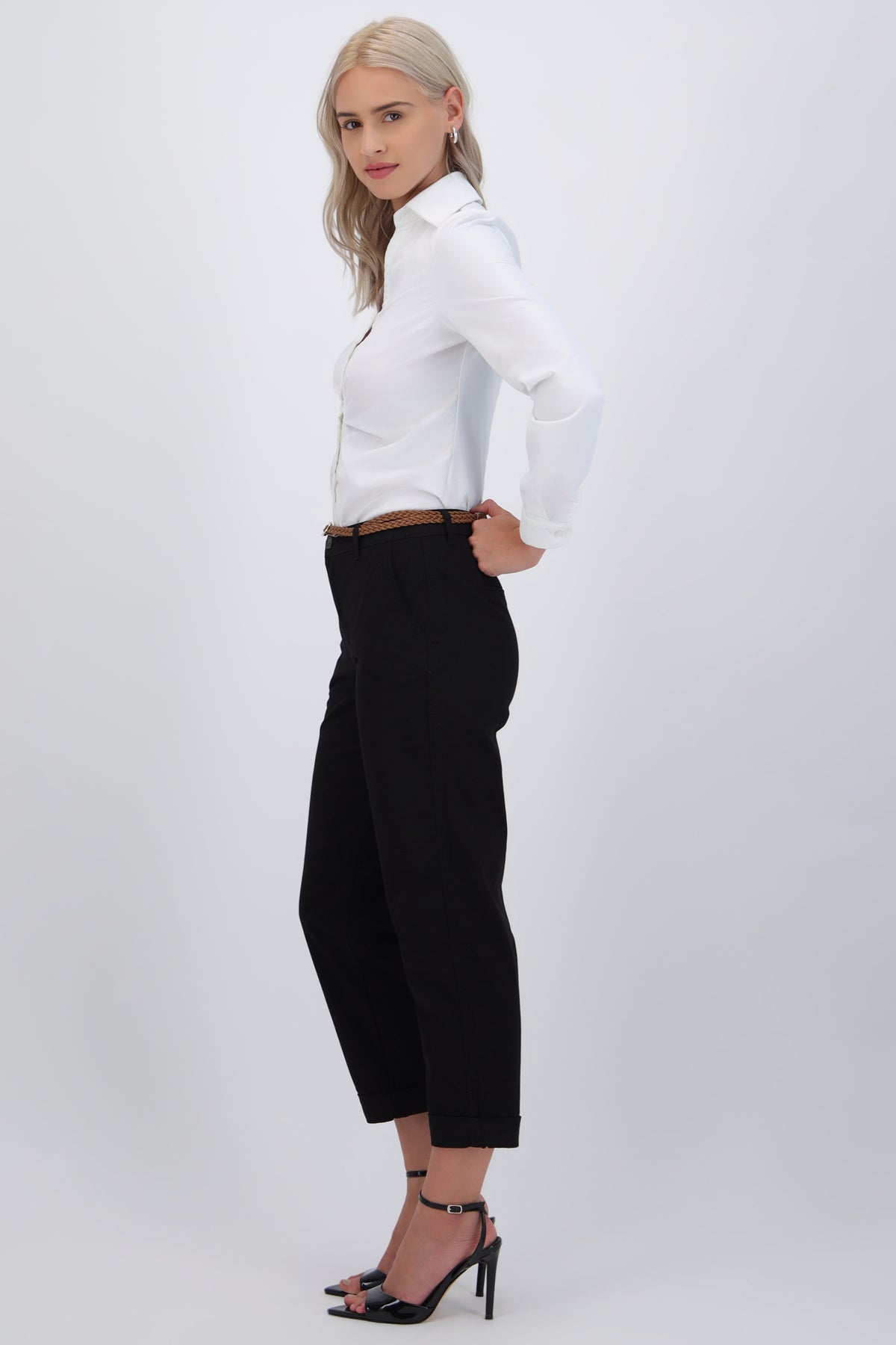 Chino Pants with Woven Belt