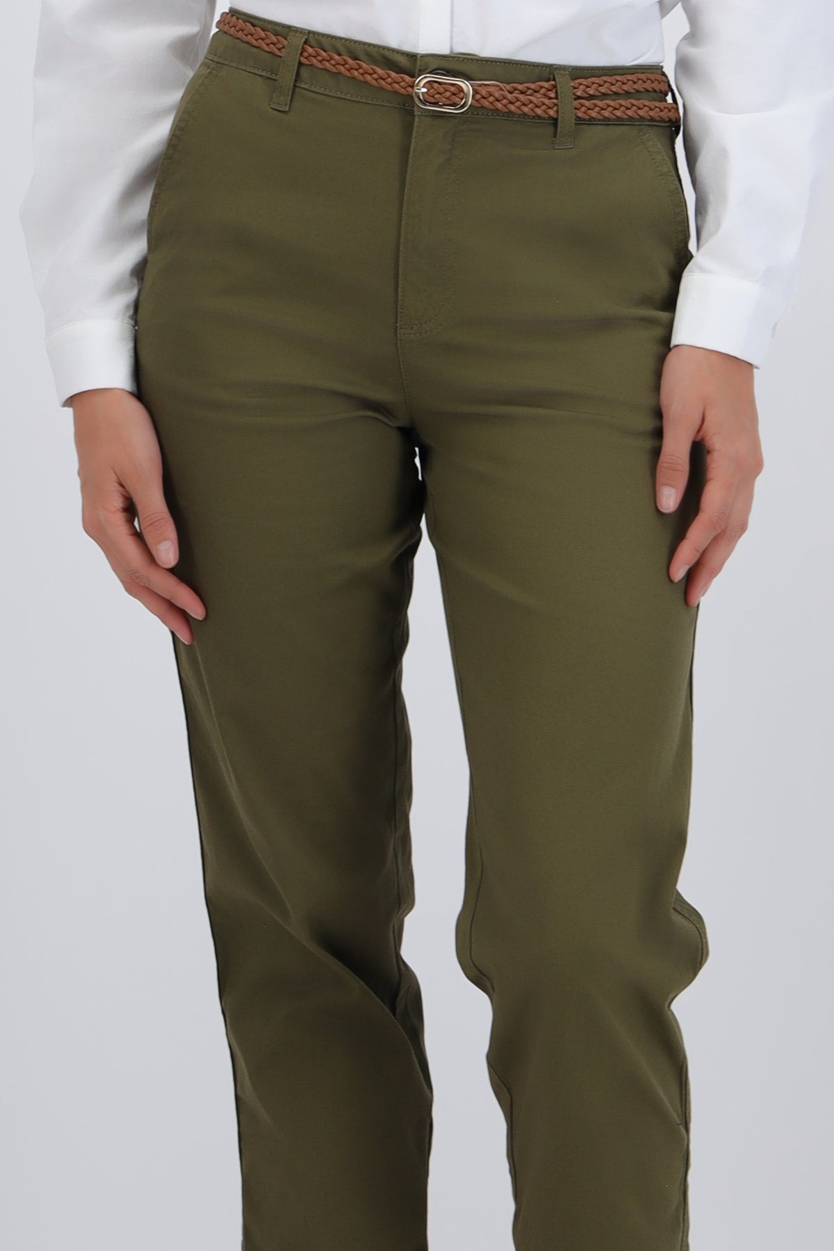 Chino Pants with Woven Belt
