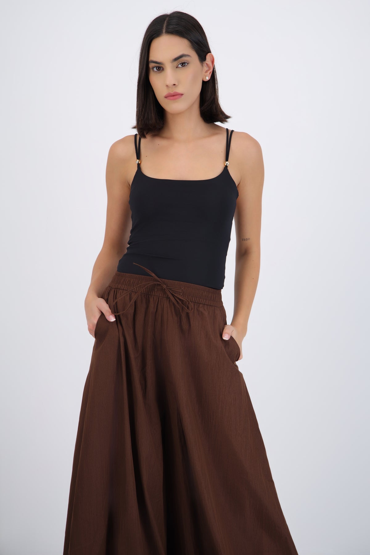 Round Neck Bodysuit with Snap Detail