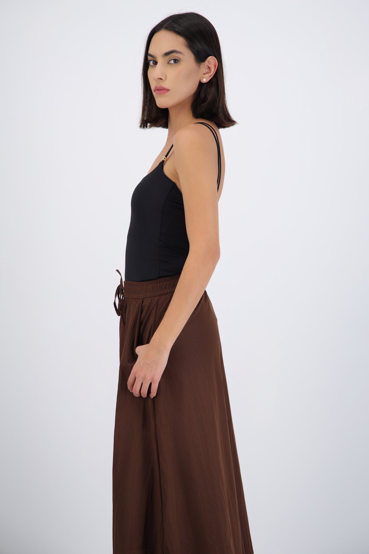 Round Neck Bodysuit with Snap Detail