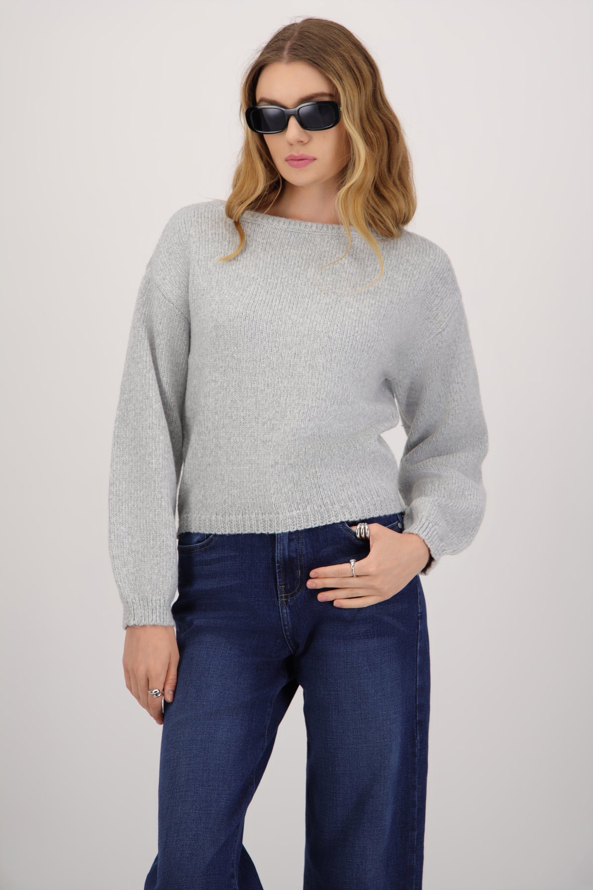 Boat Neck Knit Sweater