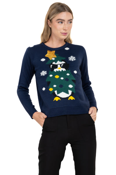 Penguin Christmas sweater PASTEL PURPLE