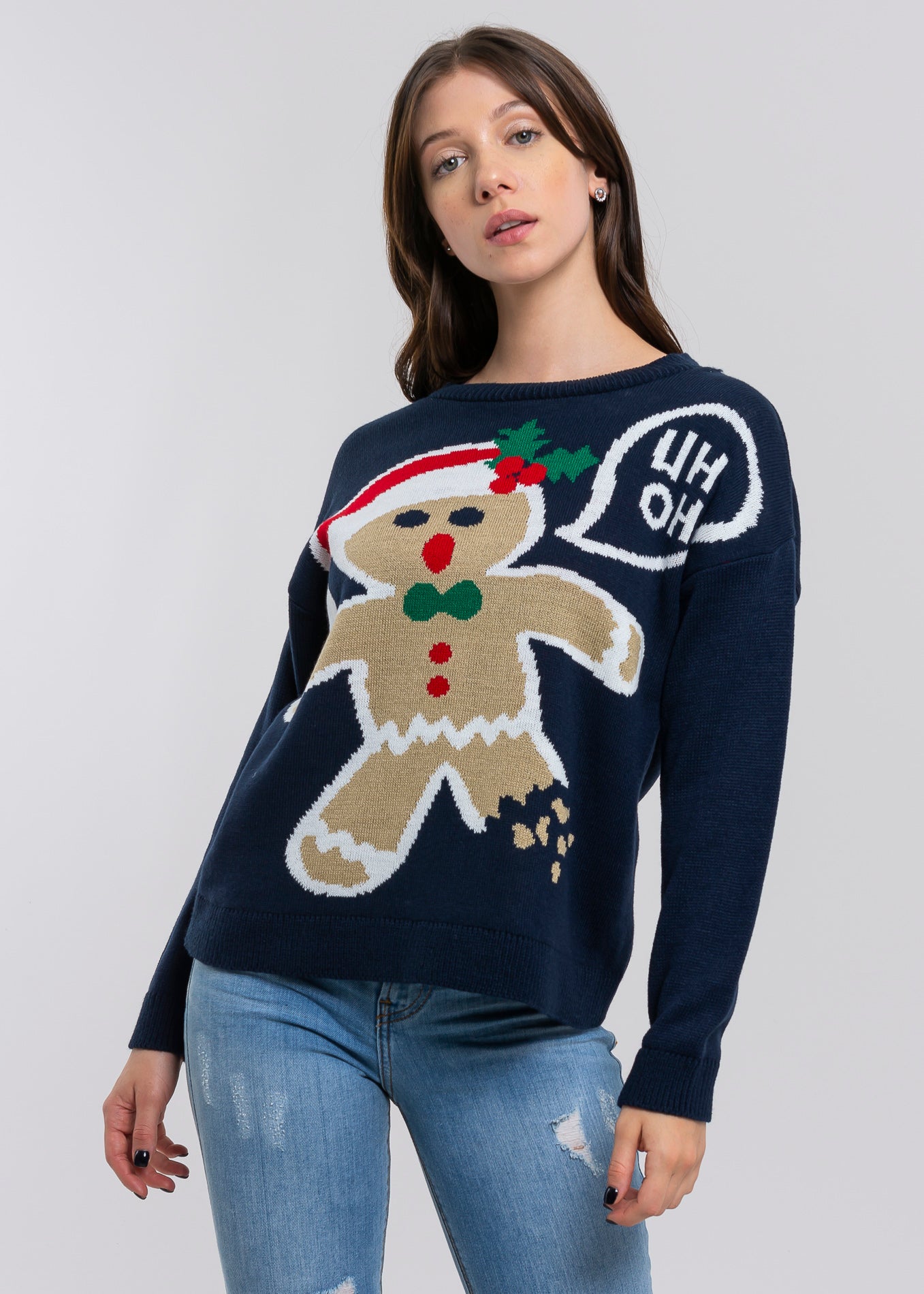 Gingerbread Cookie Sweater NAVY COMBO