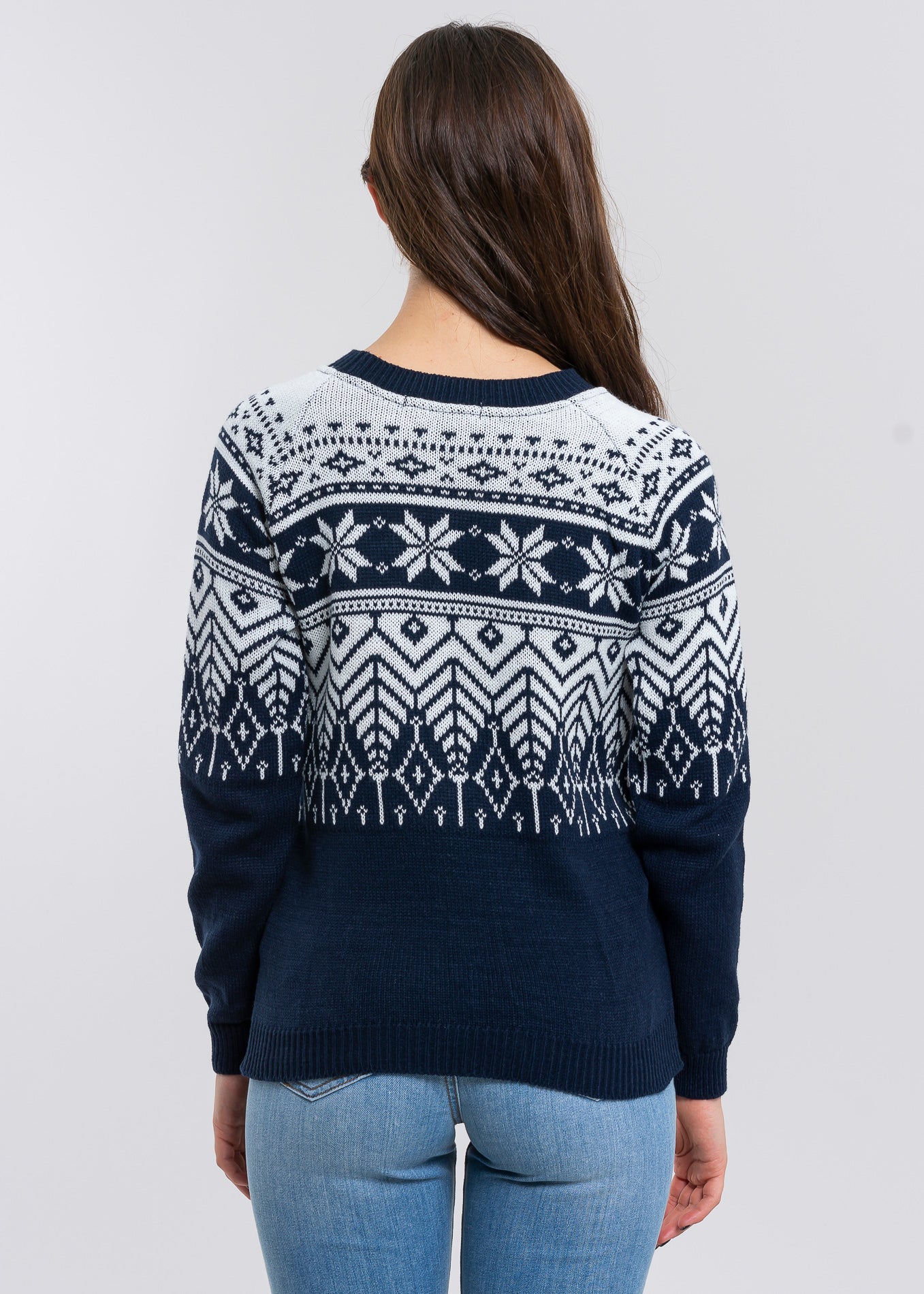 Christmas print sweater NAVY COMBO