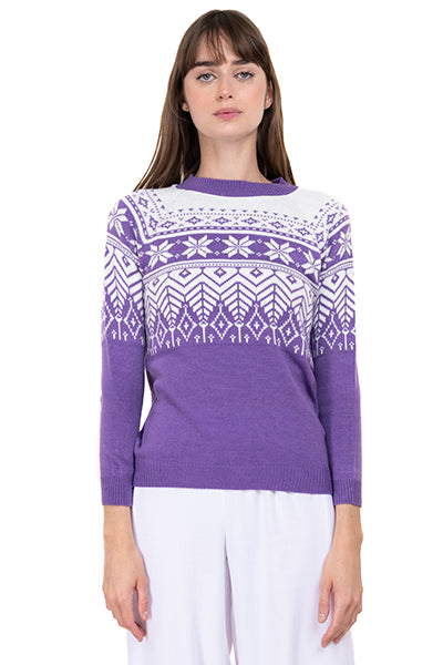 Christmas print sweater PURPLE COMBO