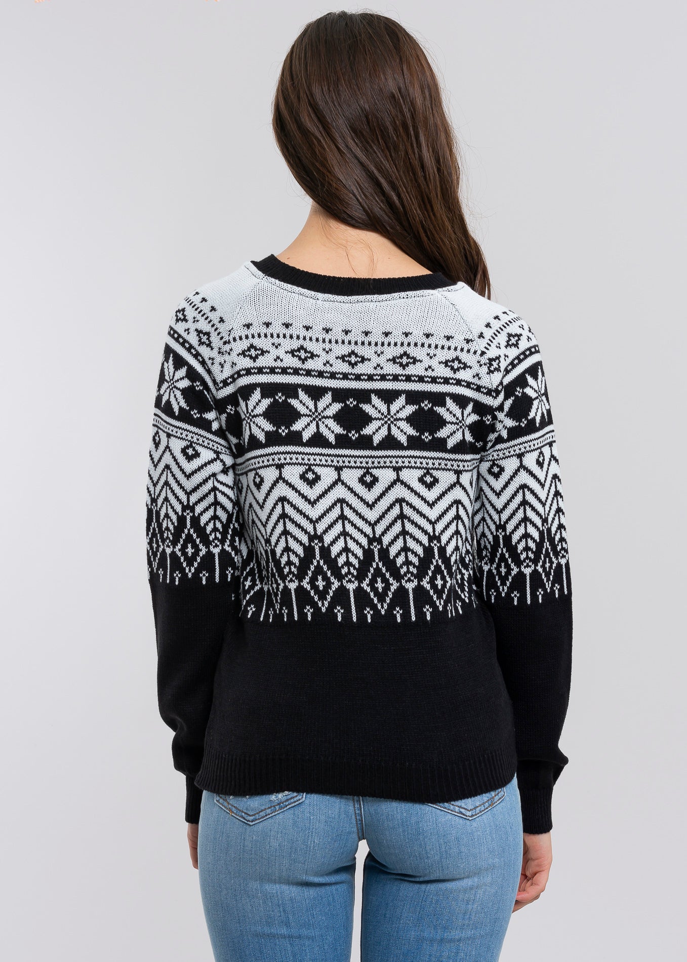 Christmas print sweater BLACK COMBO