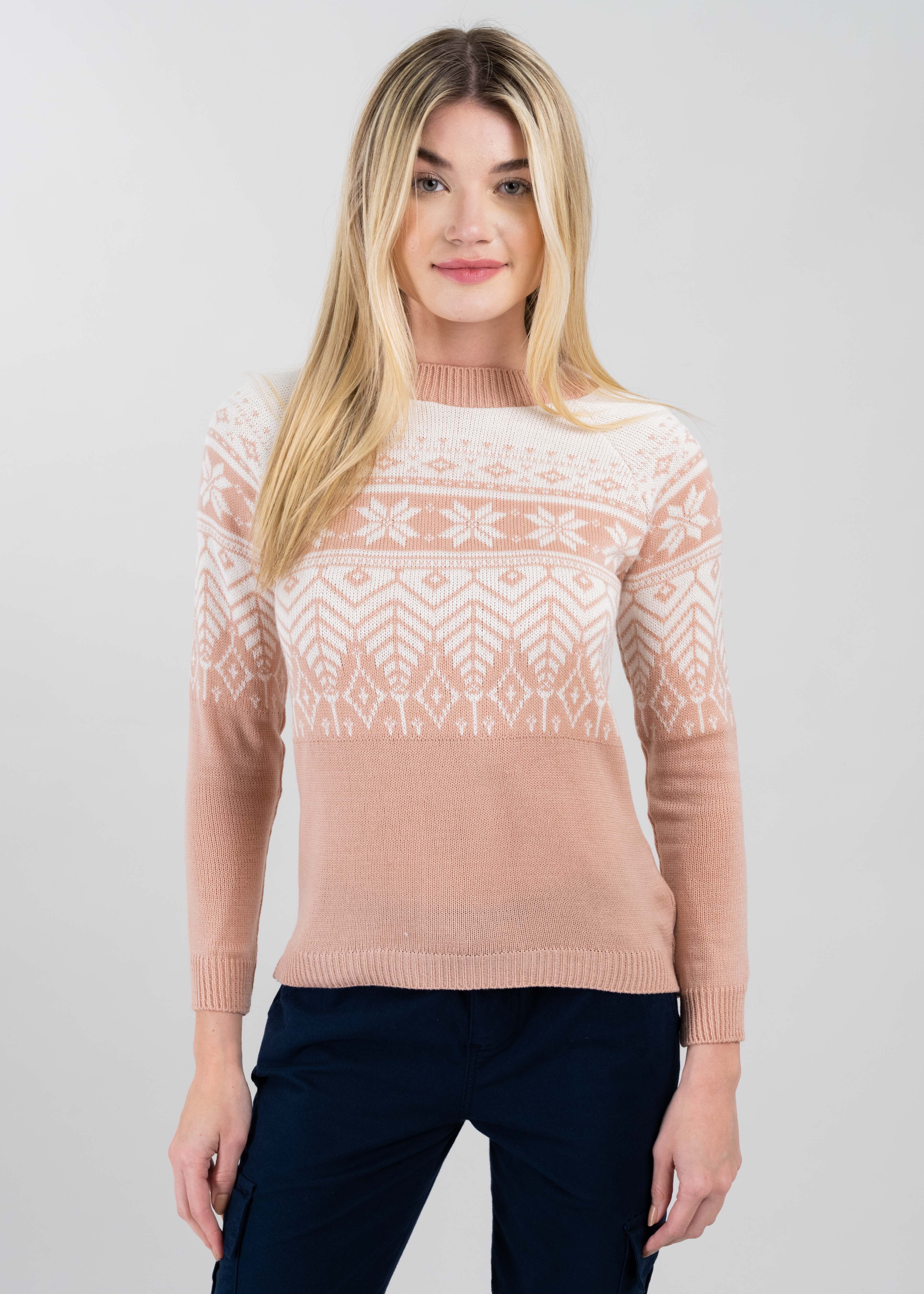 Christmas print sweater PINK COMBO