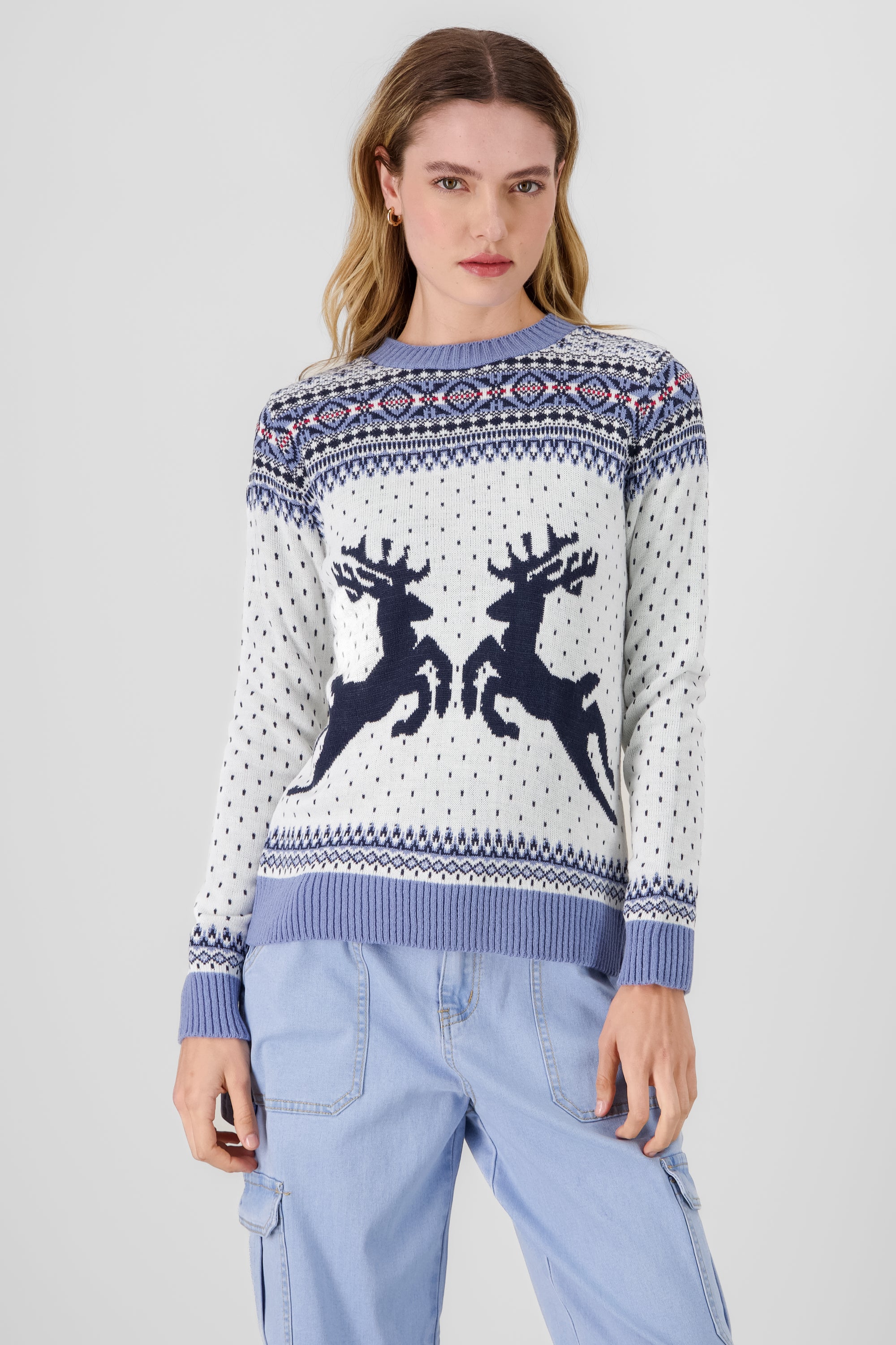 Reindeer Christmas sweater SKY BLUE