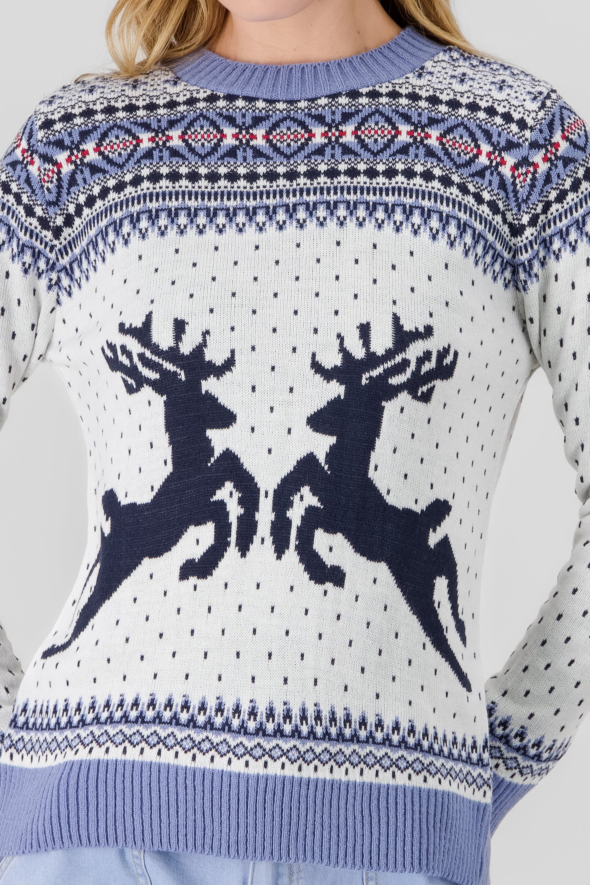 Reindeer Christmas sweater SKY BLUE