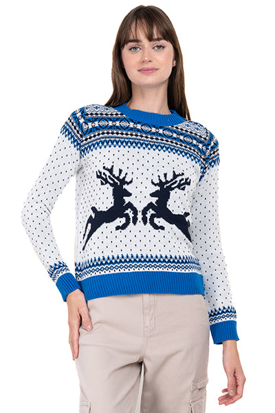 Reindeer Christmas sweater BLUE COMBO